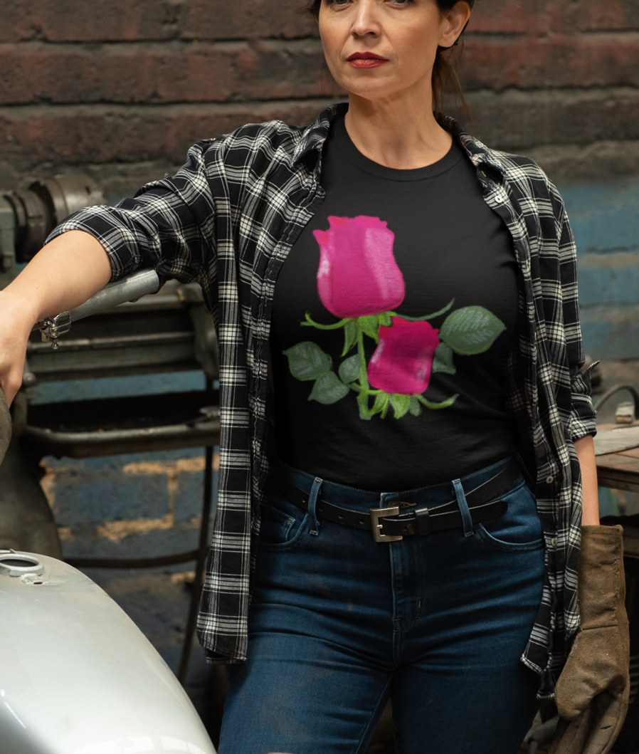 "Roses" Jamie's Hand-Drawn Floral Collection Unisex Soft-style T-Shirt