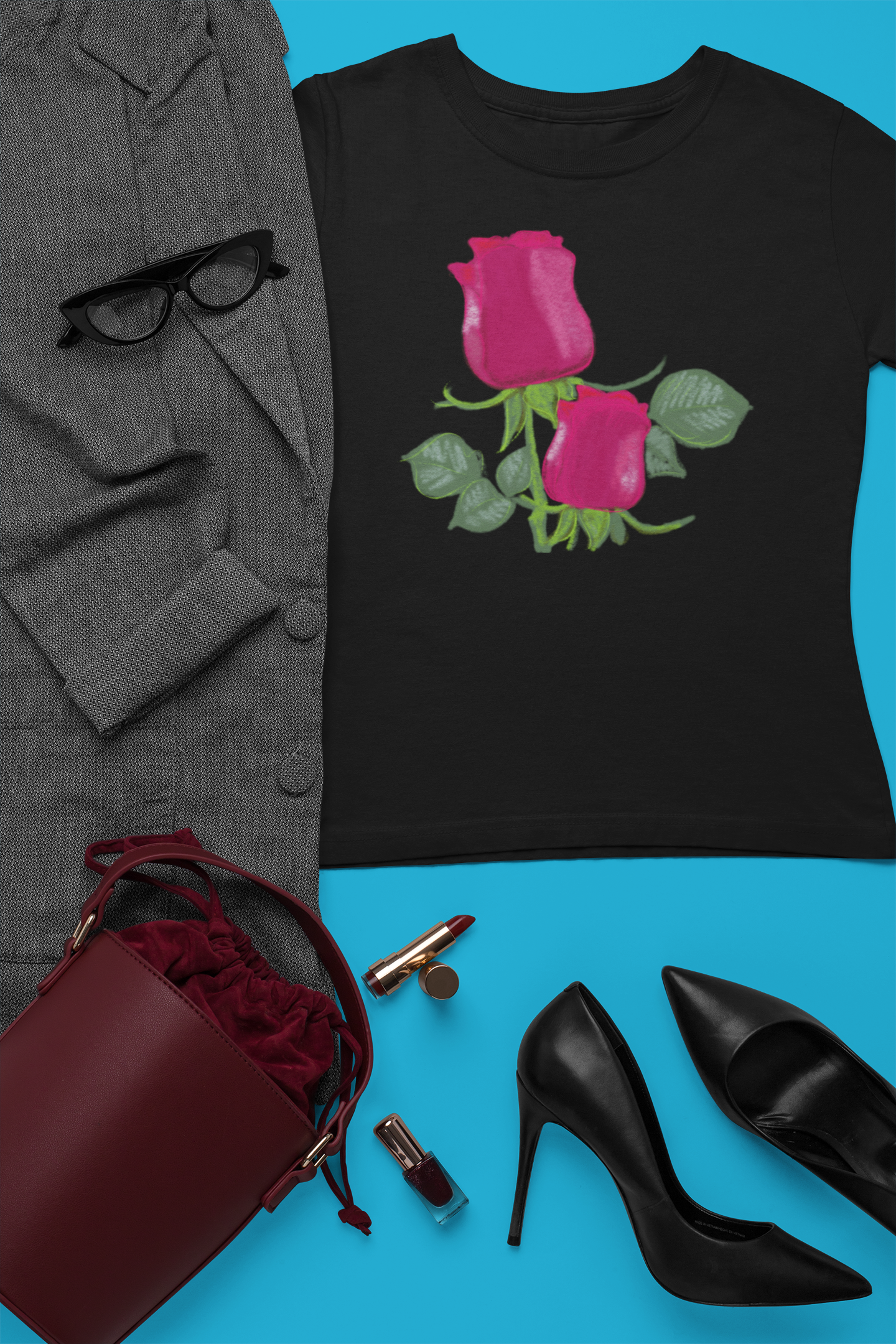 "Roses" Jamie's Hand-Drawn Floral Collection Unisex Soft-style T-Shirt