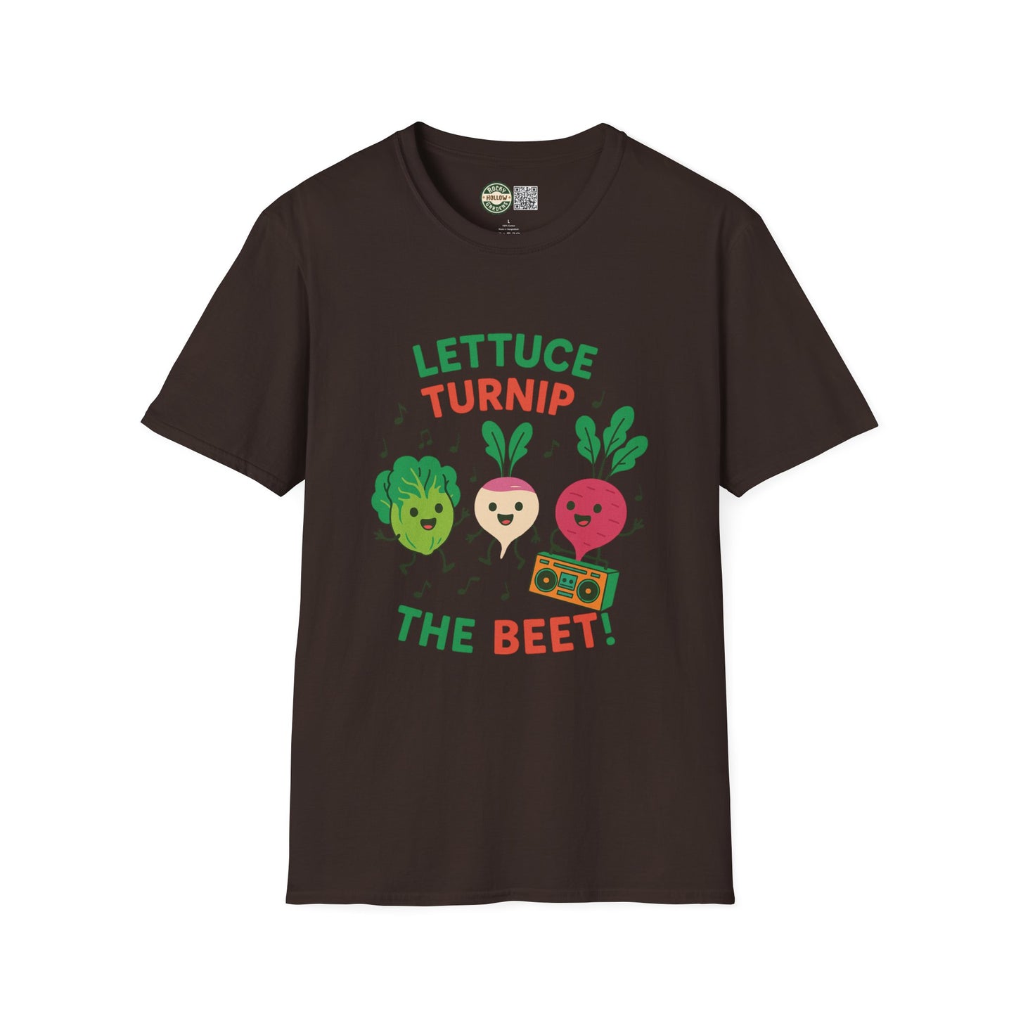 "Lettuce Turnip the Beet" Unisex Funny Gardening T-Shirt β Cute Vegetable Pun Shirt for Gardeners & Music Lovers