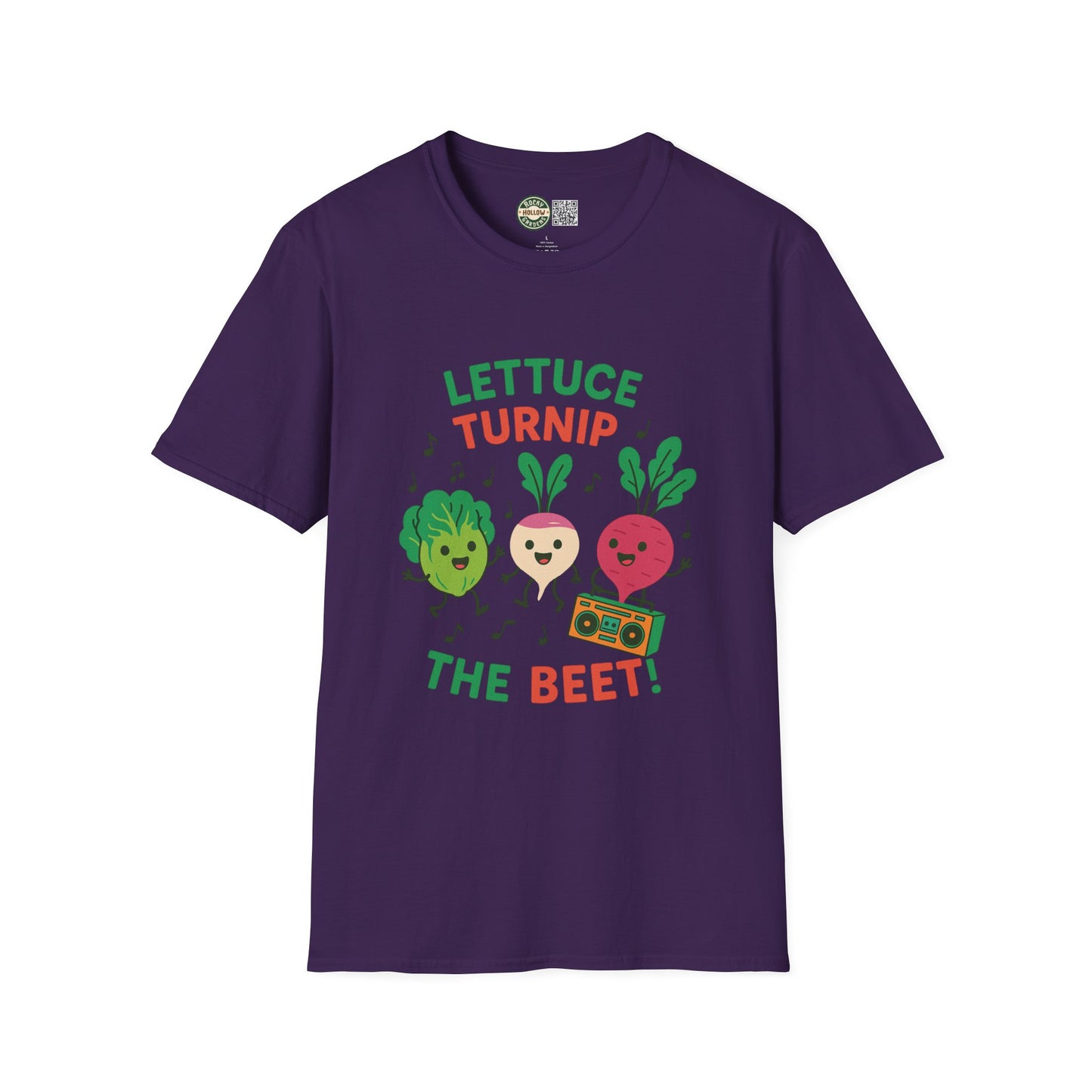"Lettuce Turnip the Beet" Unisex Funny Gardening T-Shirt β Cute Vegetable Pun Shirt for Gardeners & Music Lovers