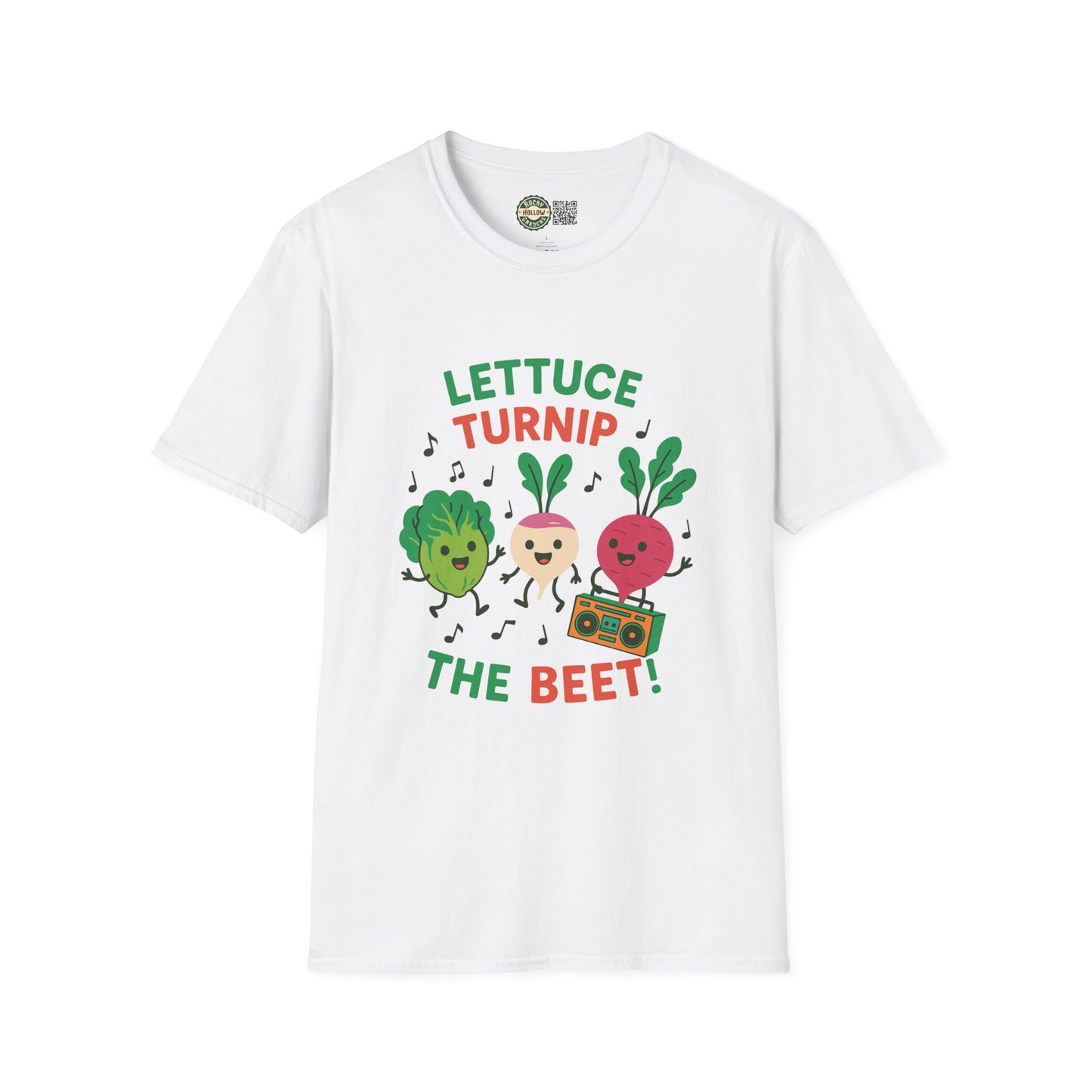 "Lettuce Turnip the Beet" Unisex Funny Gardening T-Shirt β Cute Vegetable Pun Shirt for Gardeners & Music Lovers