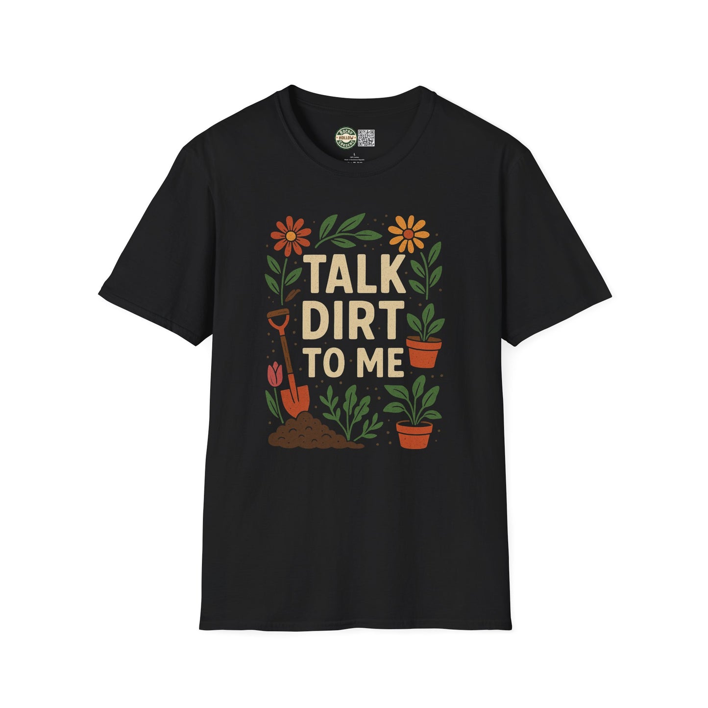 "Talk Dirt To Me" Gardener's Quote T-Shirt, Funny Plant Lover Tee, Gardening Gifts, Floral Design Shirt, Nature Lover Apparel
