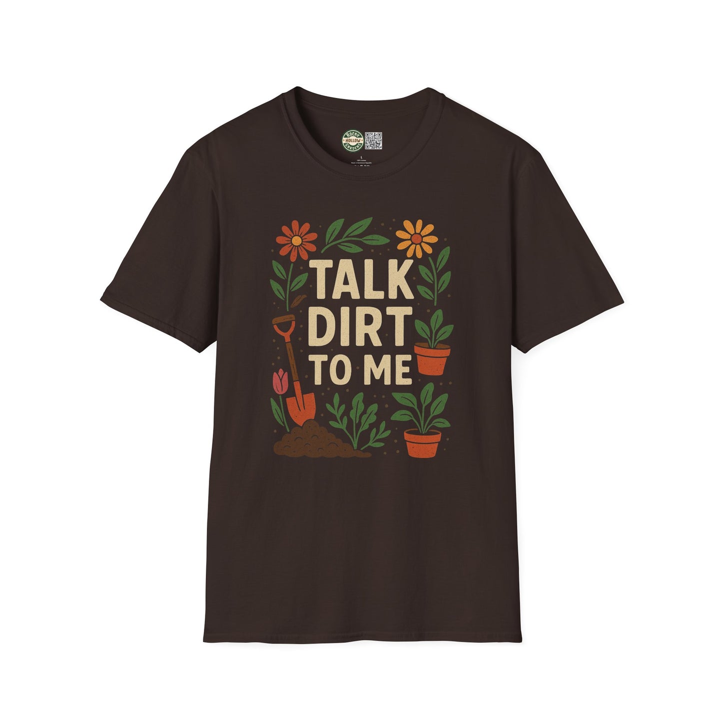 "Talk Dirt To Me" Gardener's Quote T-Shirt, Funny Plant Lover Tee, Gardening Gifts, Floral Design Shirt, Nature Lover Apparel