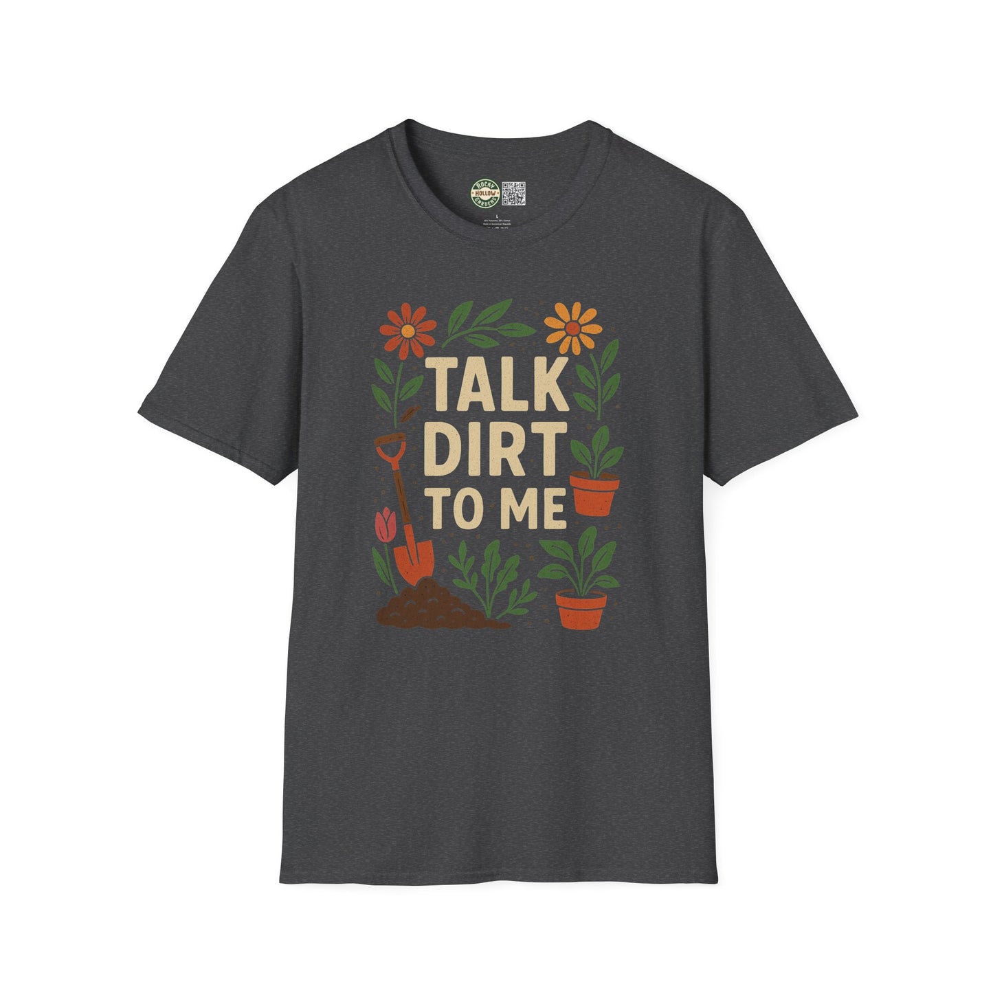 "Talk Dirt To Me" Gardener's Quote T-Shirt, Funny Plant Lover Tee, Gardening Gifts, Floral Design Shirt, Nature Lover Apparel