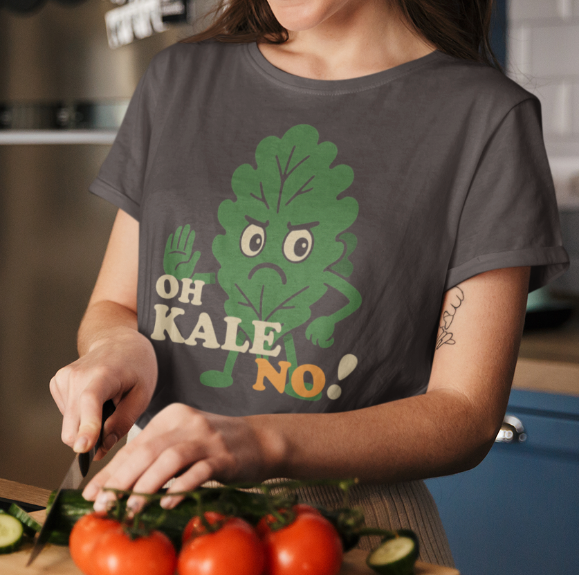 "Oh Kale No" Funny Kale Unisex Softstyle T-Shirt | Perfect Gift for Vegans & Foodies | Casual Wear for All Occasions | Humor Tee