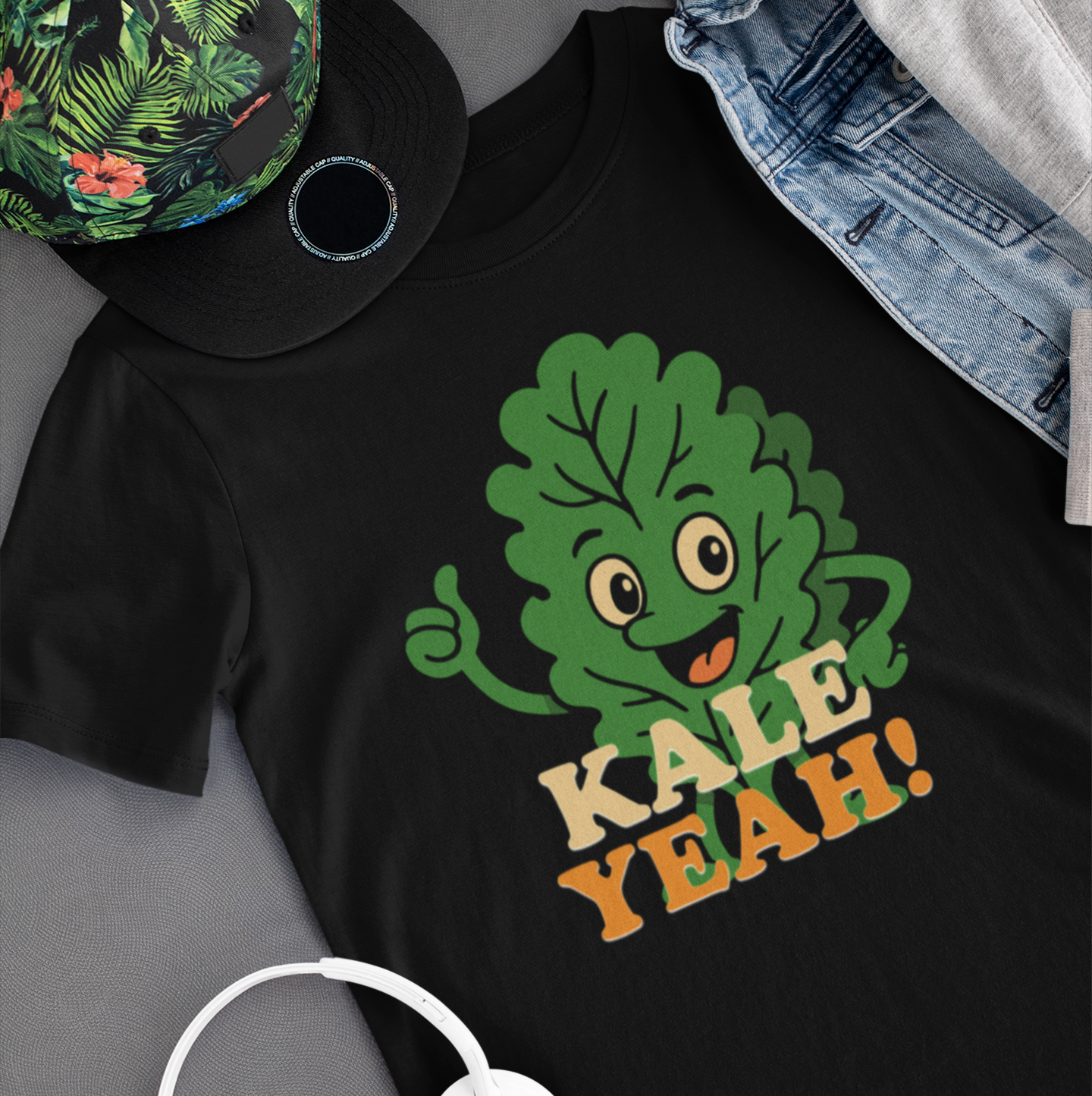"Kale Yeah!" Unisex Softstyle T-Shirt, Funny Vegan Shirt, Organic T-Shirt, Plant-Based Humor Tee, Cute Gift for Foodies, Casual Wear