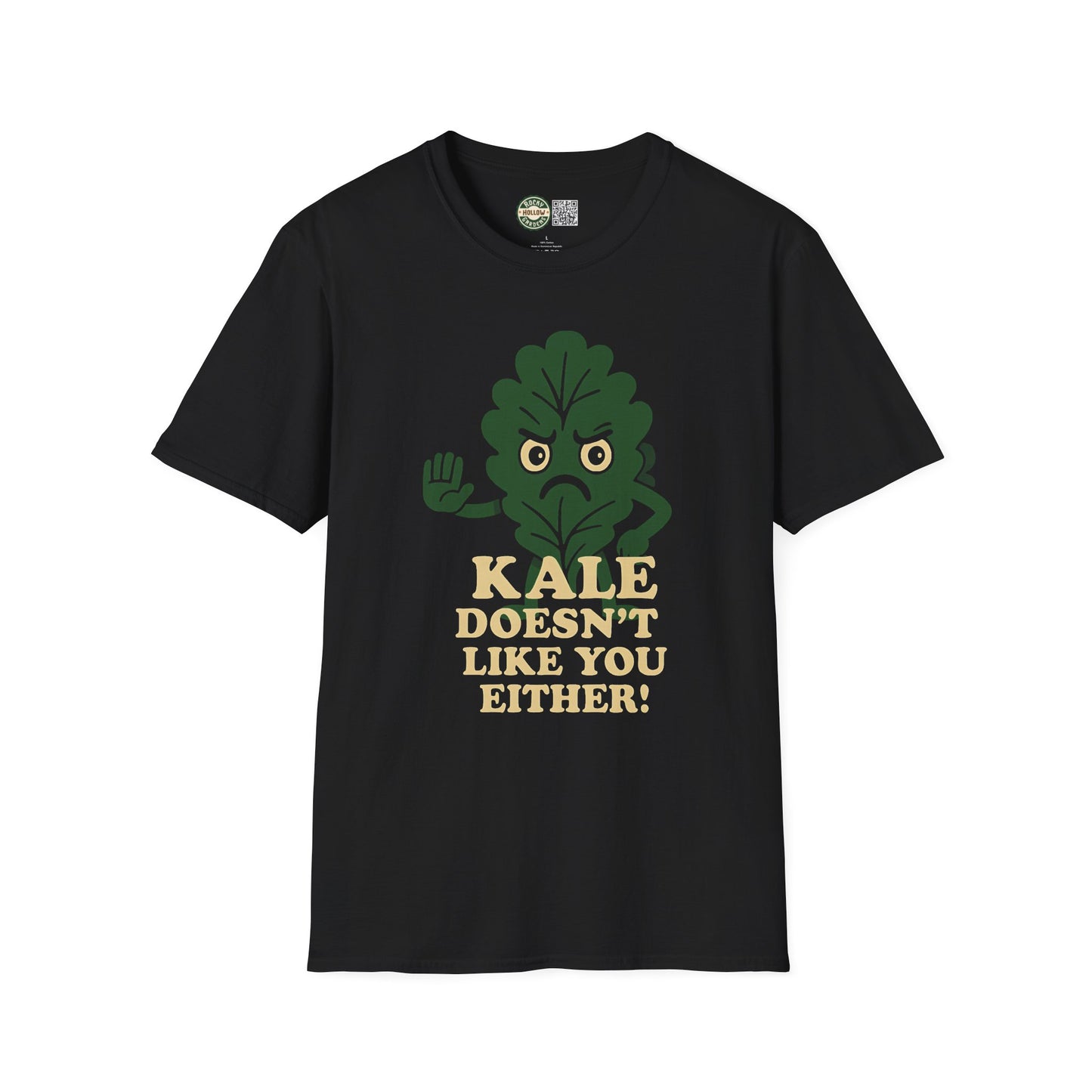 "Kale Doesn't Like You Either" Funny Kale T-Shirt, Unisex Softstyle Tee, Plant Lovers Gift, Humorous Vegan Apparel, Healthy Lifestyle Shirt, Eco-Friendly Fashion