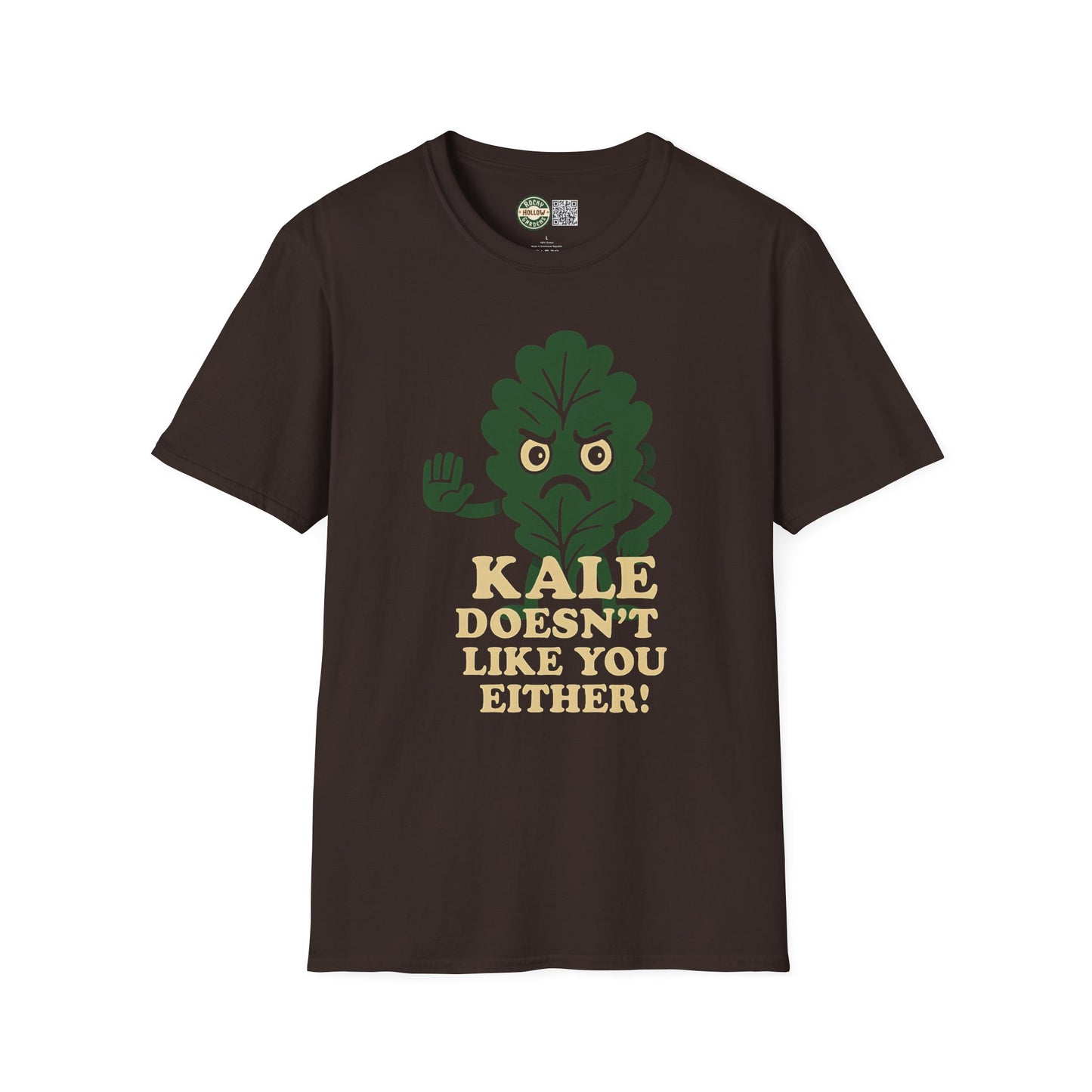 "Kale Doesn't Like You Either" Funny Kale T-Shirt, Unisex Softstyle Tee, Plant Lovers Gift, Humorous Vegan Apparel, Healthy Lifestyle Shirt, Eco-Friendly Fashion