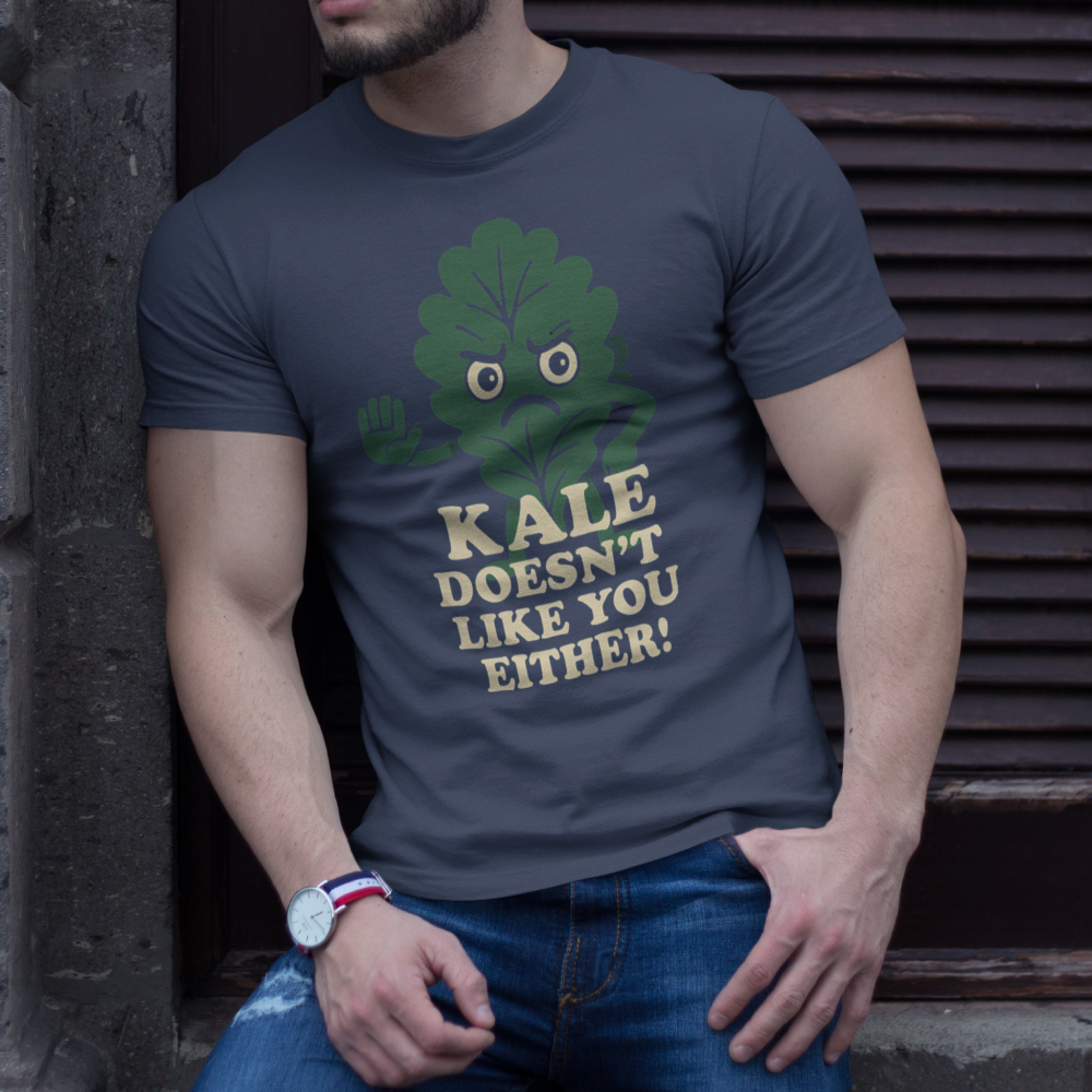 "Kale Doesn't Like You Either" Funny Kale T-Shirt, Unisex Softstyle Tee, Plant Lovers Gift, Humorous Vegan Apparel, Healthy Lifestyle Shirt, Eco-Friendly Fashion