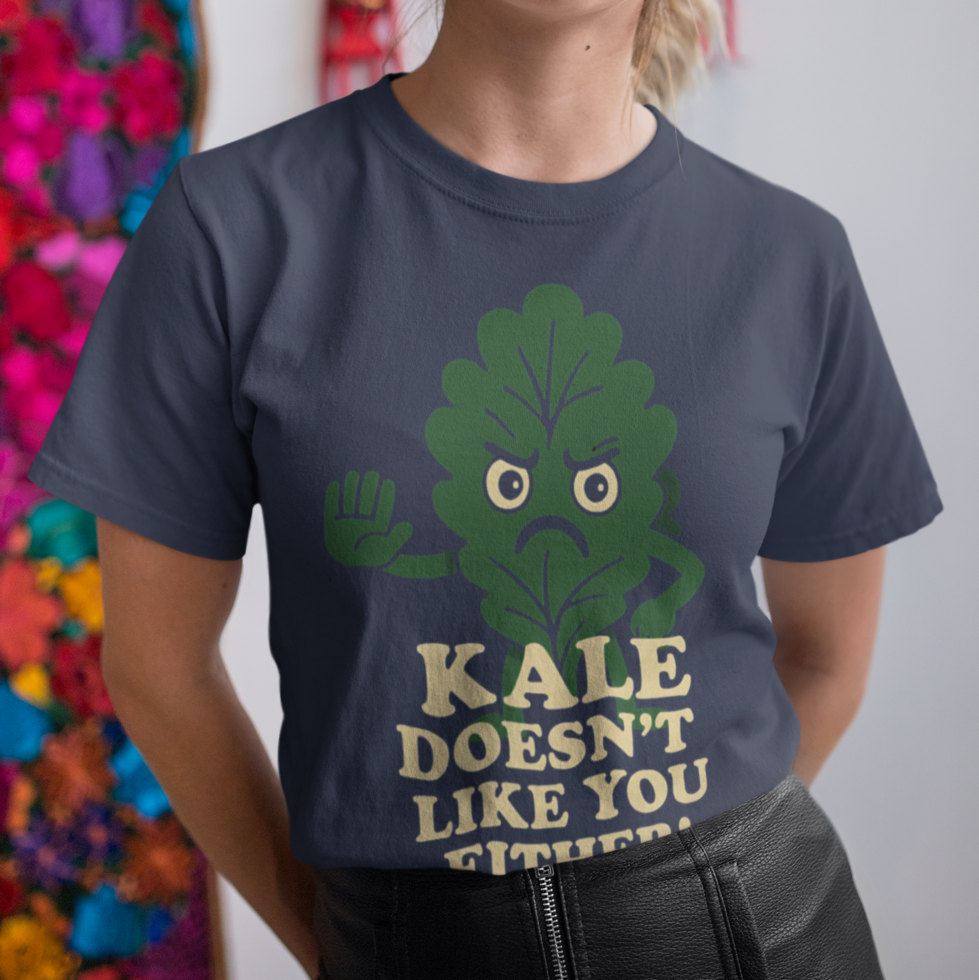 "Kale Doesn't Like You Either" Funny Kale T-Shirt, Unisex Softstyle Tee, Plant Lovers Gift, Humorous Vegan Apparel, Healthy Lifestyle Shirt, Eco-Friendly Fashion
