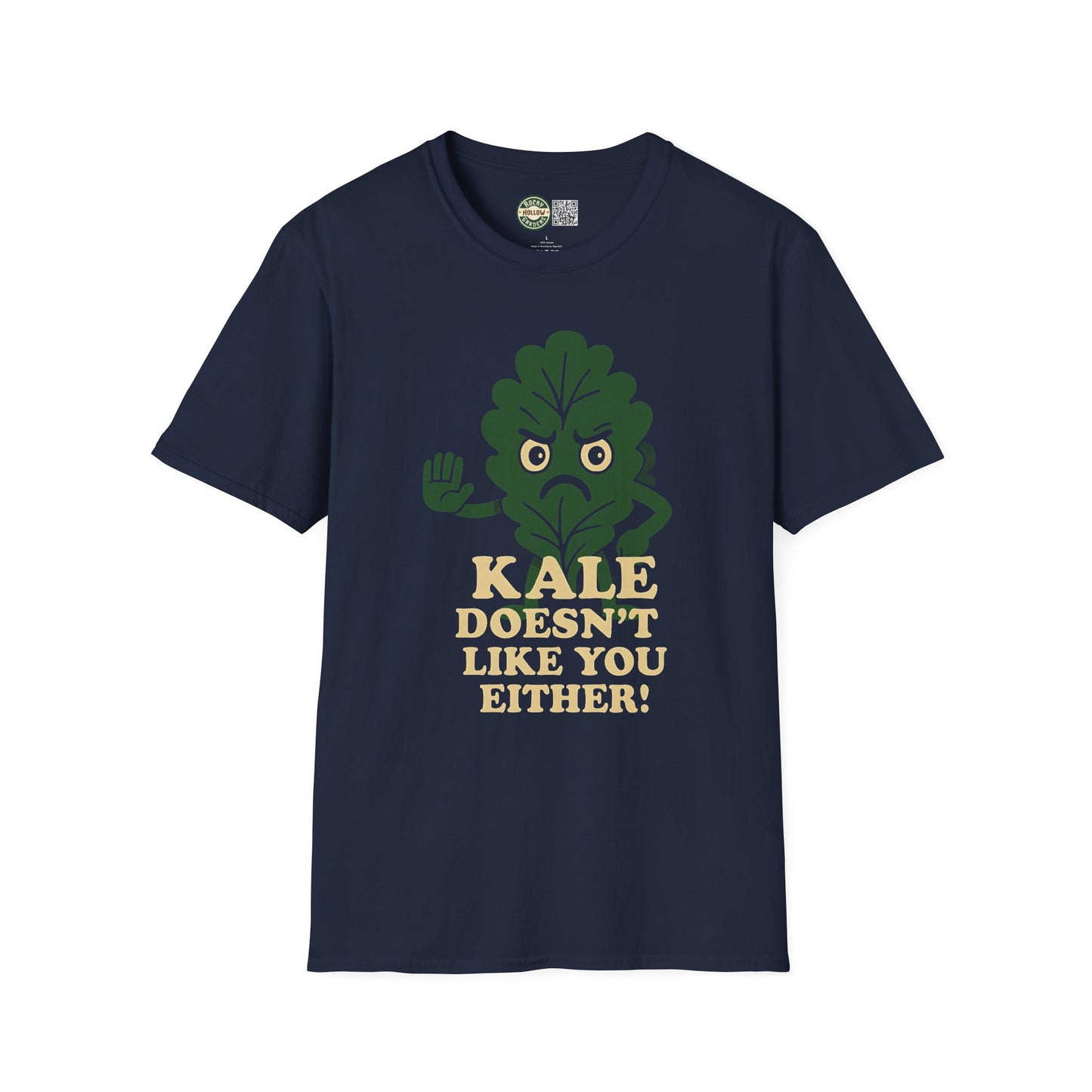 "Kale Doesn't Like You Either" Funny Kale T-Shirt, Unisex Softstyle Tee, Plant Lovers Gift, Humorous Vegan Apparel, Healthy Lifestyle Shirt, Eco-Friendly Fashion
