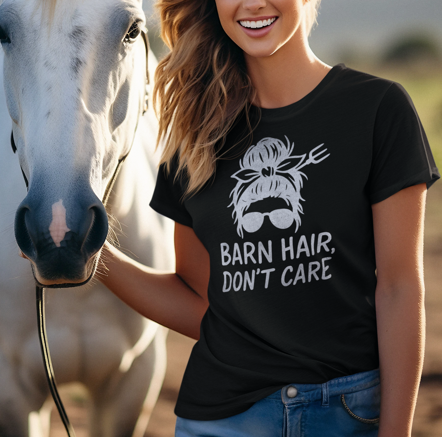 "Barn Hair Don't Care" Unisex T-Shirt, Casual Tee for Farm Lovers, Great for Summer, Gifts for Her, Country Vibes Fashion, Homesteader Humor