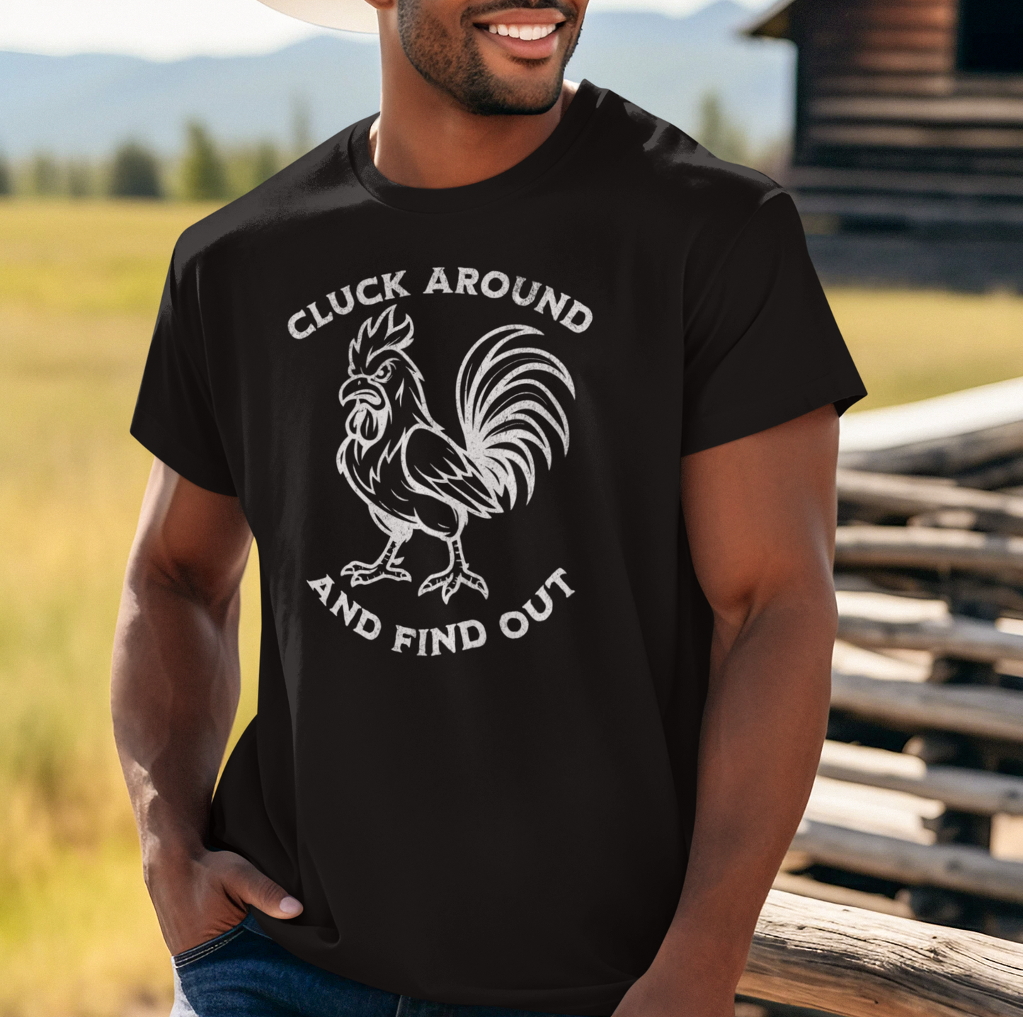 "Cluck Around and Find Out" Funny Rooster T-Shirt, Gift for Farmers, Poultry Lovers, Casual Wear, Humor Shirt