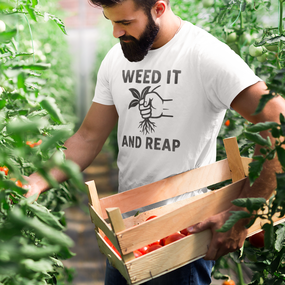 "Weed It and Reap" Tee - Funny Gardening T-Shirt, Unisex Plant Lover Shirt, Great Gift for Gardeners, Eco-Friendly Apparel, Rustic Homesteader Humor
