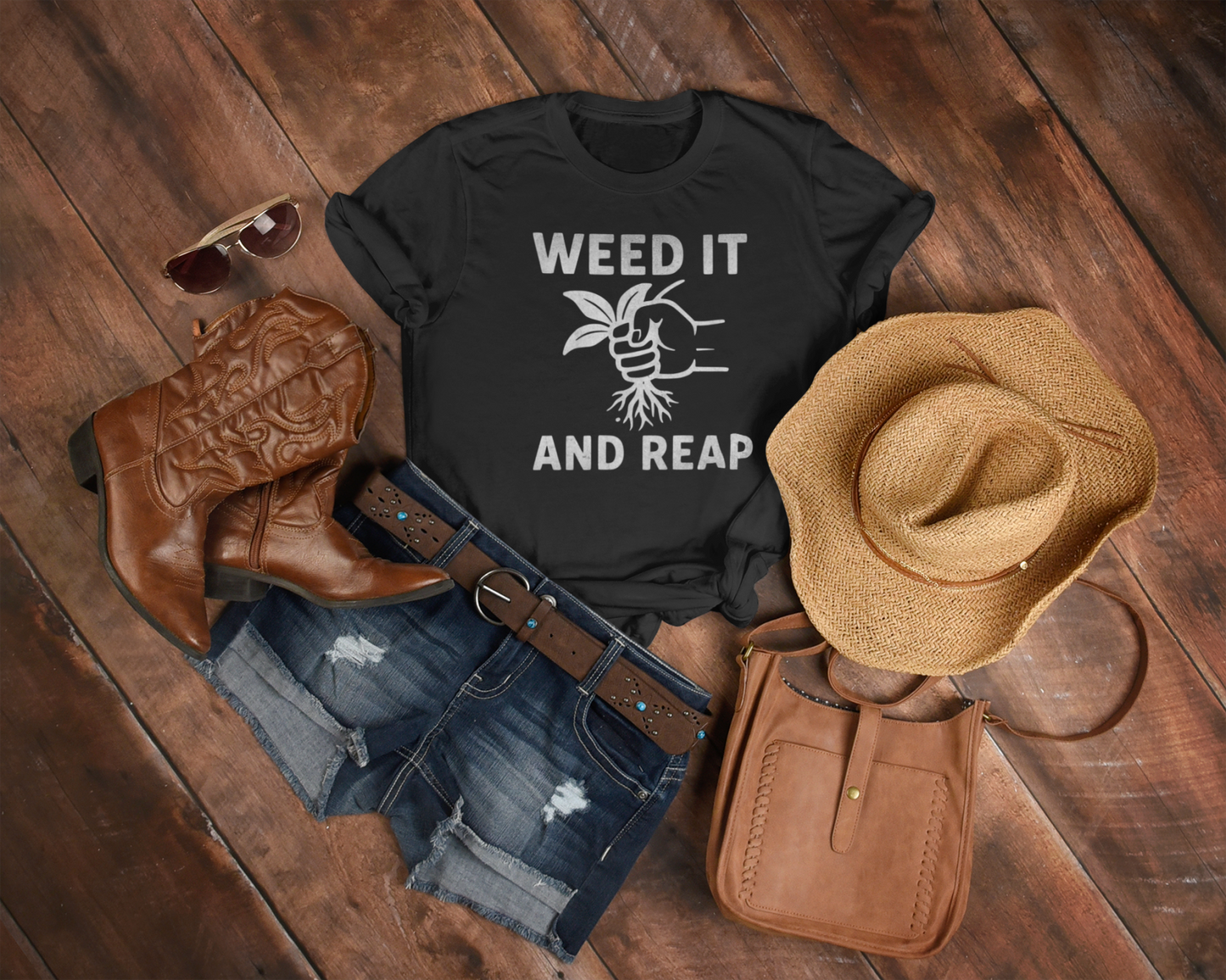 "Weed It and Reap" Tee - Funny Gardening T-Shirt, Unisex Plant Lover Shirt, Great Gift for Gardeners, Eco-Friendly Apparel, Rustic Homesteader Humor