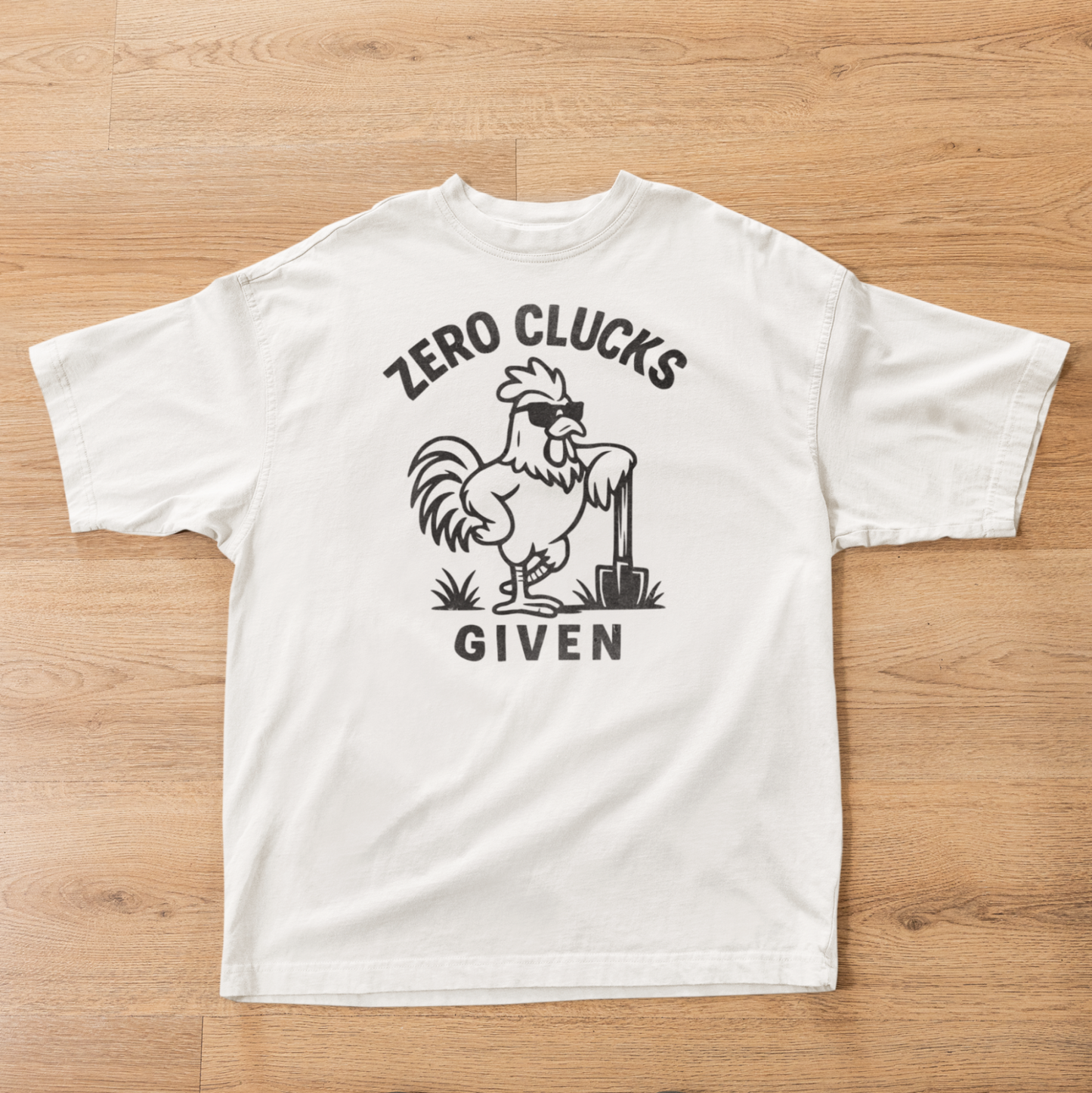 "Zero Clucks Given" Tee, Funny Rooster T-Shirt, Unisex Humor Shirt, Gift for Farmers, Casual Everyday Wear, Farm Life Apparel