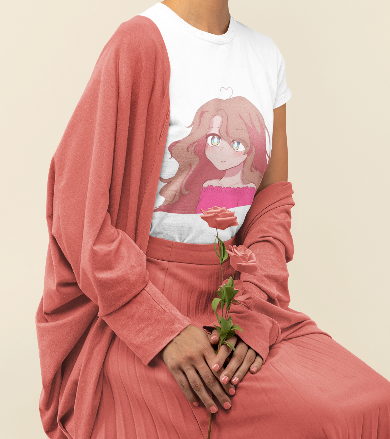 Ava - Anime Girl Graphic T-Shirt, Cute Casual Tee, Stylish Gift for Her, Cartoon Apparel, Unisex Softstyle Shirt