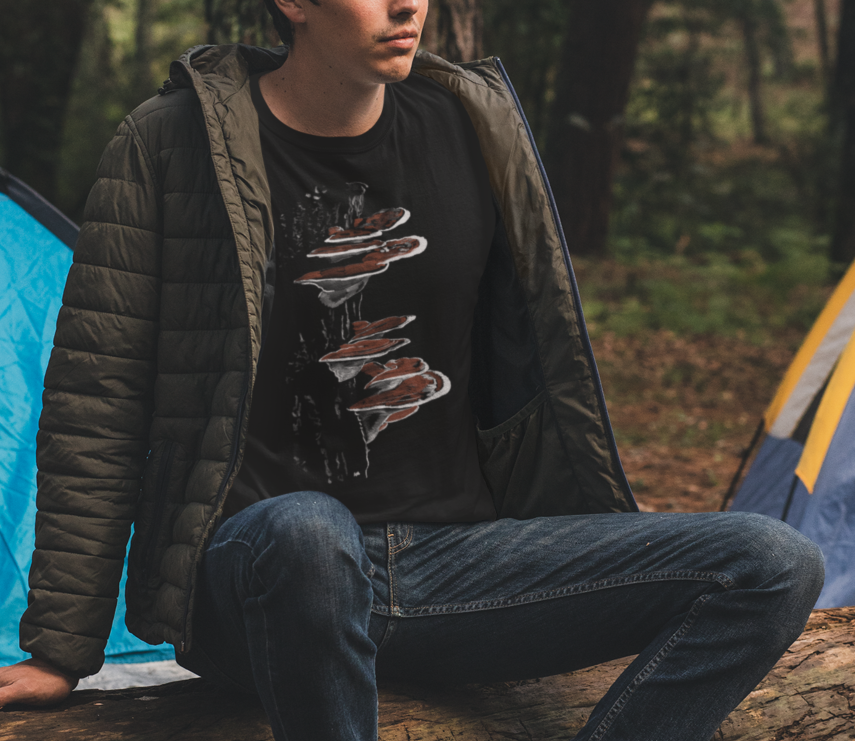 "Reishi Mushrooms" Jamie's Hand-Drawn Mushroom Collection Chic Unisex Softstyle T-Shirt, Trendy Graphic Tee, Casual Wear, Perfect Gift for Any Occasion, Suitable for All Ages
