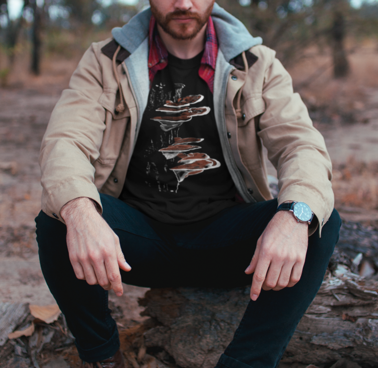 "Reishi Mushrooms" Jamie's Hand-Drawn Mushroom Collection Chic Unisex Softstyle T-Shirt, Trendy Graphic Tee, Casual Wear, Perfect Gift for Any Occasion, Suitable for All Ages