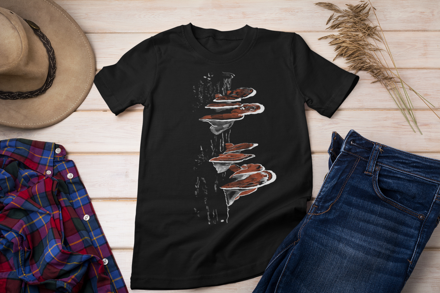 "Reishi Mushrooms" Jamie's Hand-Drawn Mushroom Collection Chic Unisex Softstyle T-Shirt, Trendy Graphic Tee, Casual Wear, Perfect Gift for Any Occasion, Suitable for All Ages