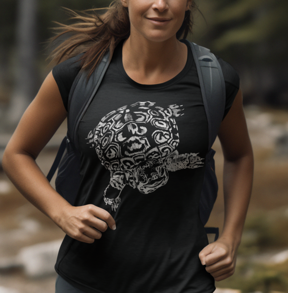 "Natures Little Fortess" Jamie's Hand-Drawn Turtle Graphic Unisex T-Shirt, Ocean Lover Tee, Beach Day Top, Marine Life Apparel, Gift for Nature Enthusiasts