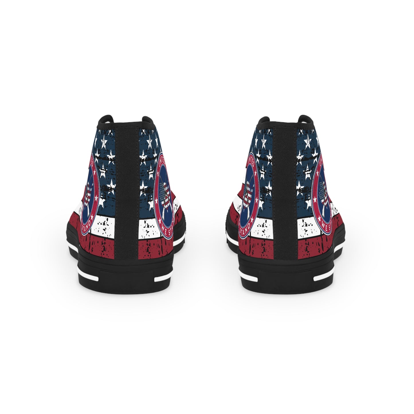 Patriotic "United We Stand" Men's High Top Sneakers
