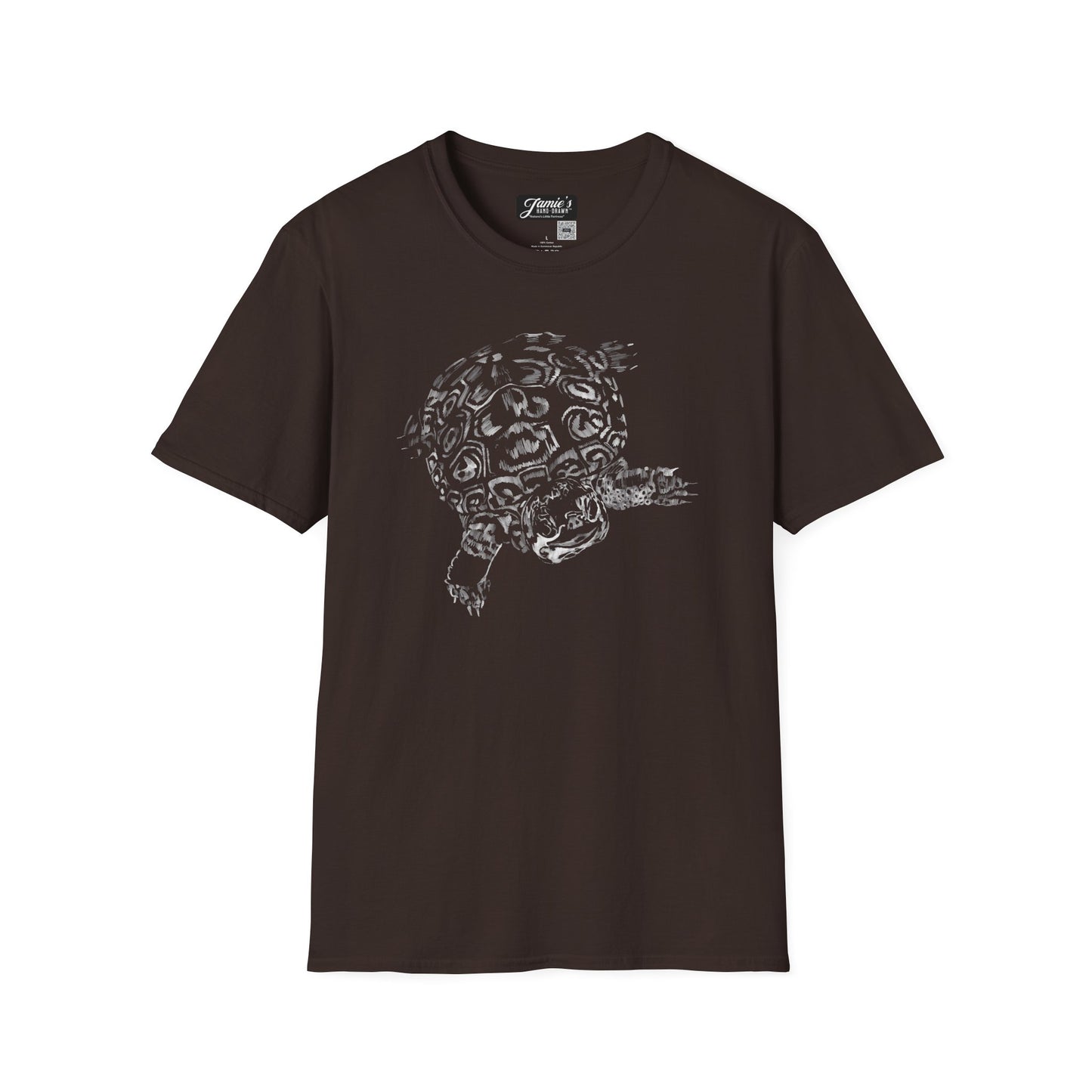 "Natures Little Fortess" Jamie's Hand-Drawn Turtle Graphic Unisex T-Shirt, Ocean Lover Tee, Beach Day Top, Marine Life Apparel, Gift for Nature Enthusiasts