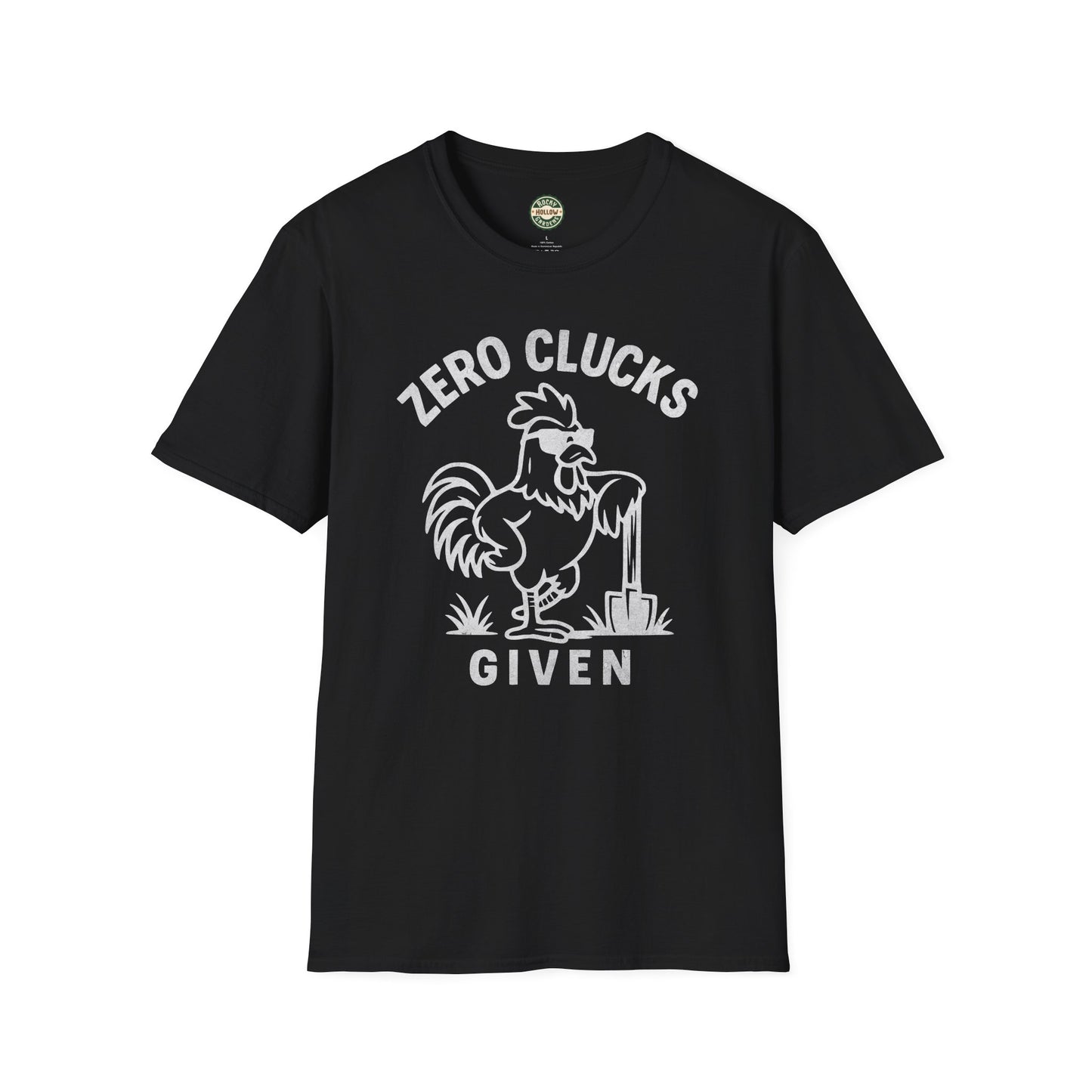 "Zero Clucks Given" Tee, Funny Rooster T-Shirt, Unisex Humor Shirt, Gift for Farmers, Casual Everyday Wear, Farm Life Apparel