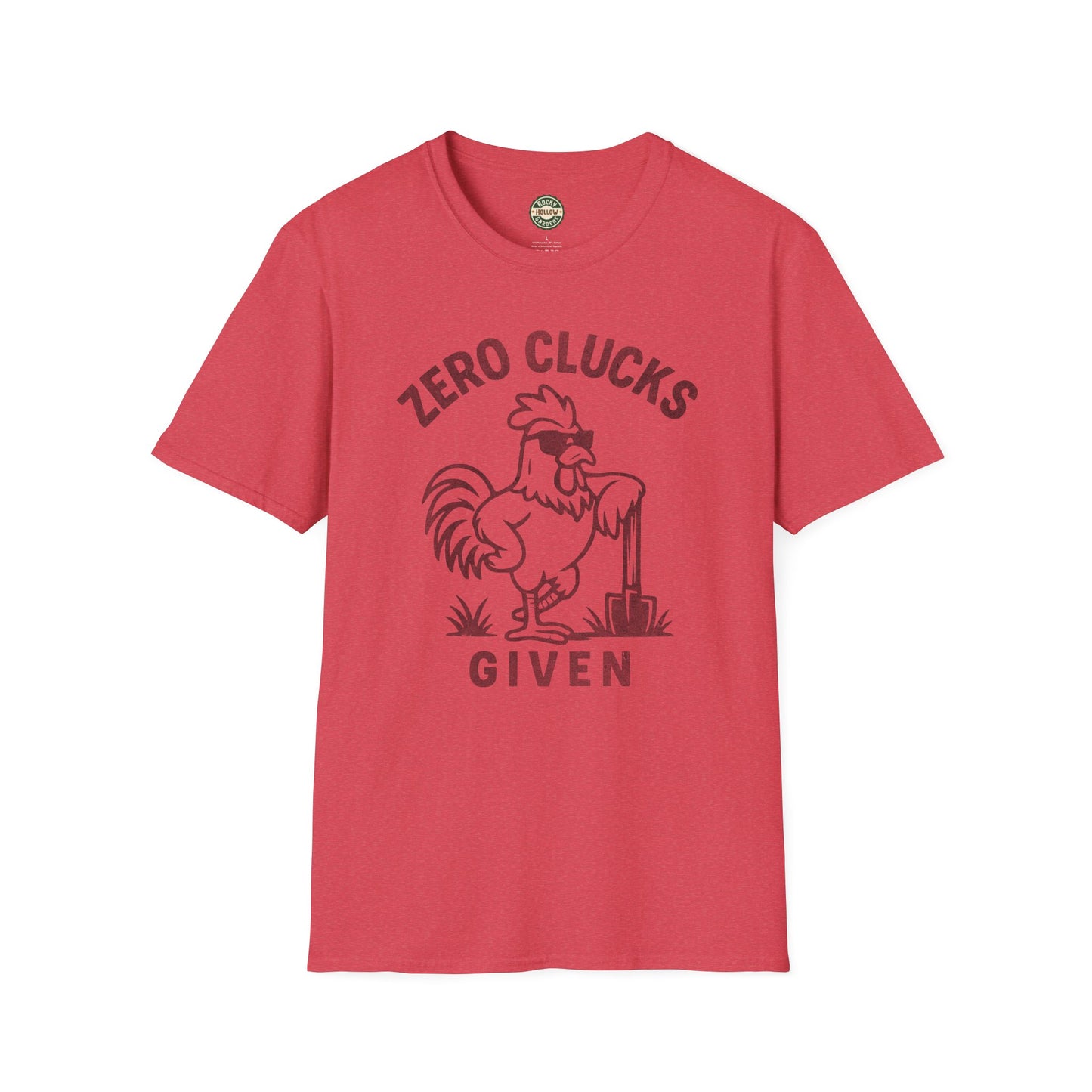 "Zero Clucks Given" Tee, Funny Rooster T-Shirt, Unisex Humor Shirt, Gift for Farmers, Casual Everyday Wear, Farm Life Apparel
