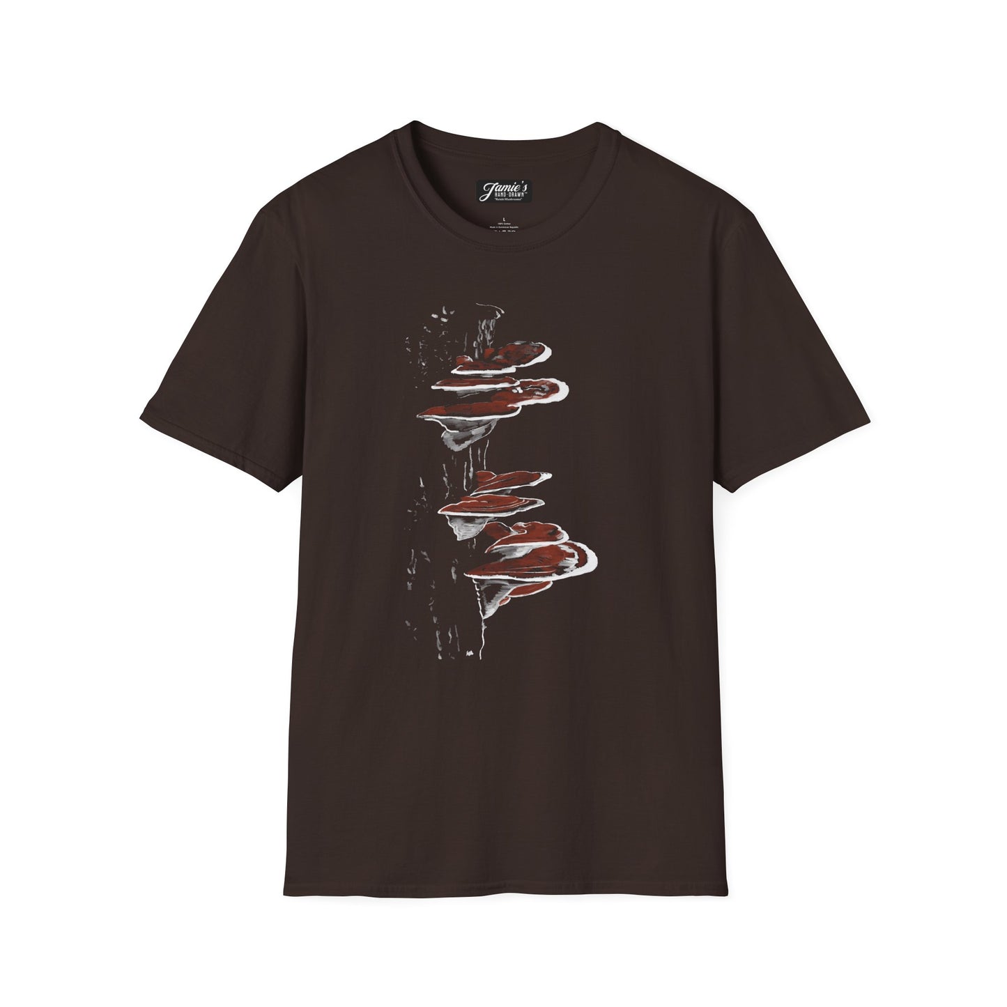 "Reishi Mushrooms" Jamie's Hand-Drawn Mushroom Collection Chic Unisex Softstyle T-Shirt, Trendy Graphic Tee, Casual Wear, Perfect Gift for Any Occasion, Suitable for All Ages