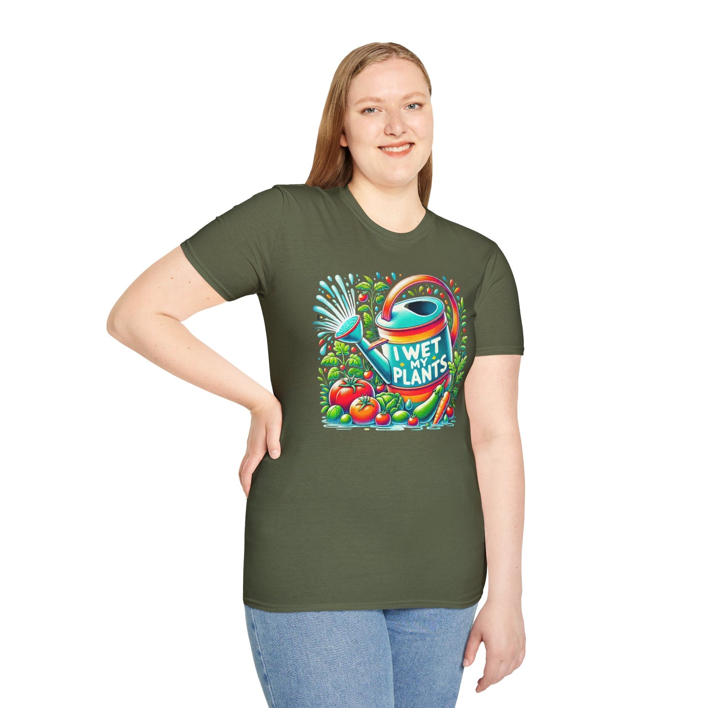 "I Wet My Plants" Unisex Soft-style Gardening T-Shirt
