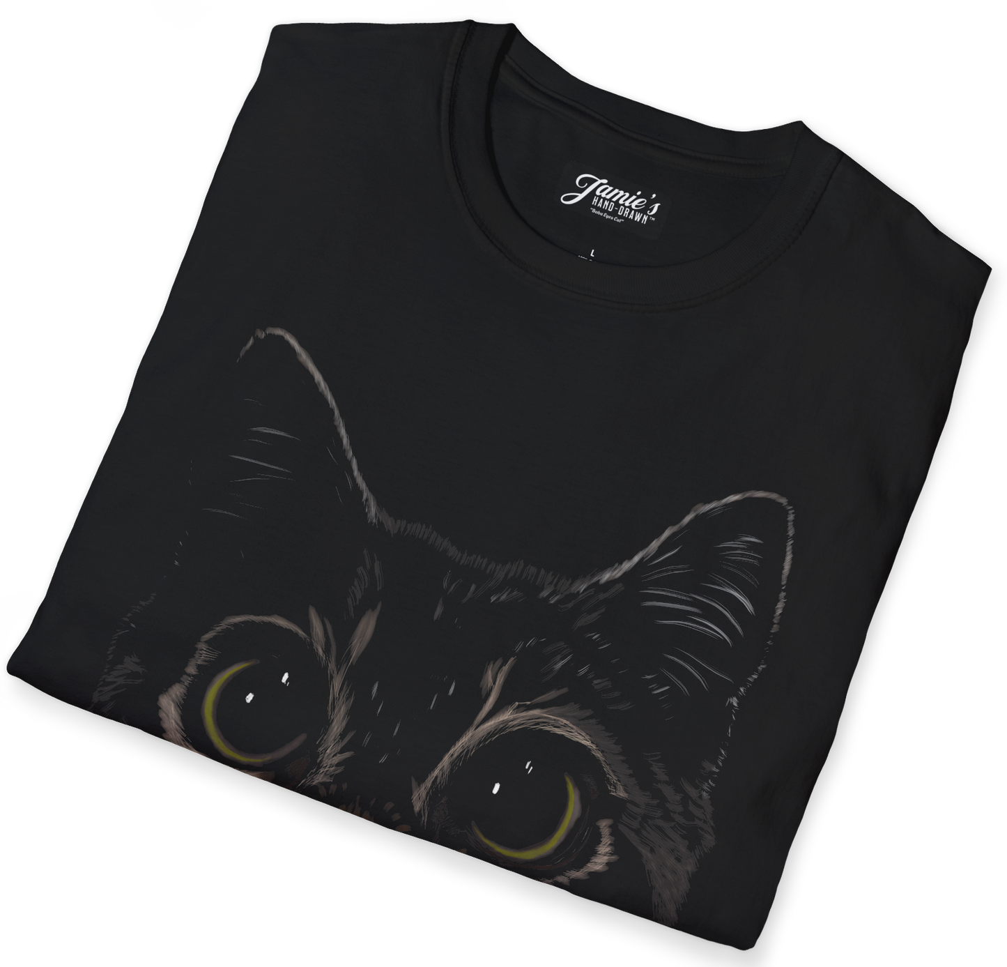 "Boba Eyes Cat" from Jamie's Hand-Drawn Cat Collection.