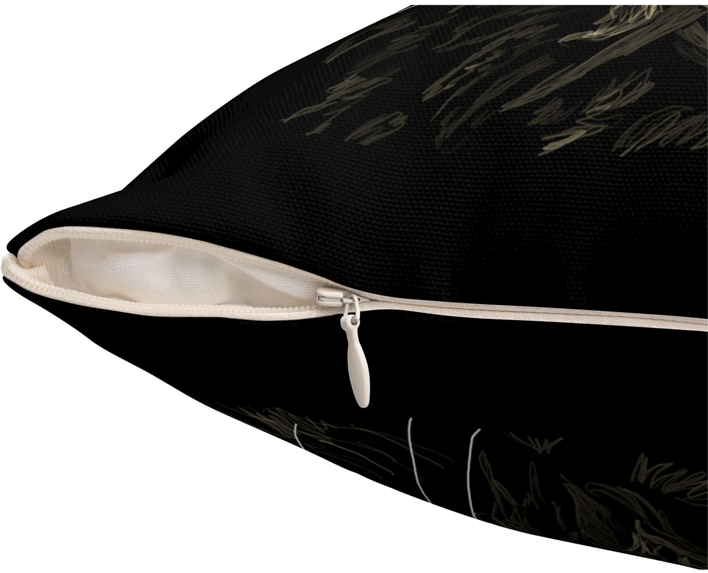 "Cat Mane" Jamie's Hand-Drawn Cat Collection Spun Polyester Square Pillow