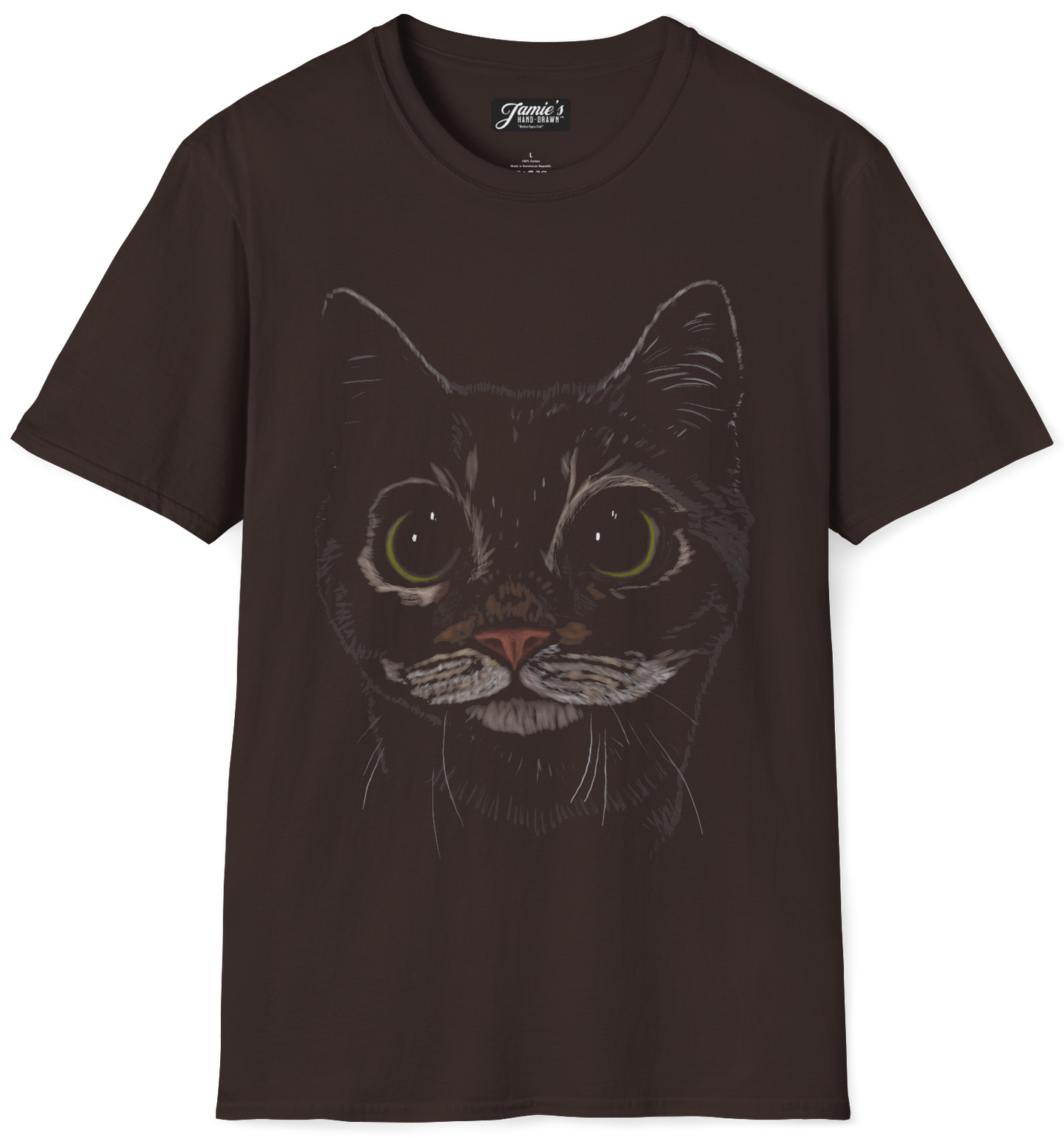 "Boba Eyes Cat" from Jamie's Hand-Drawn Cat Collection.