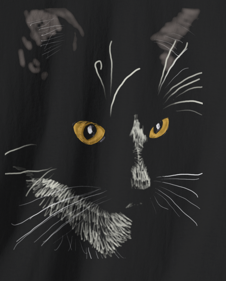 Jamie's Hand-Drawn Collection "Sister Cat" Unisex Tee Shirt