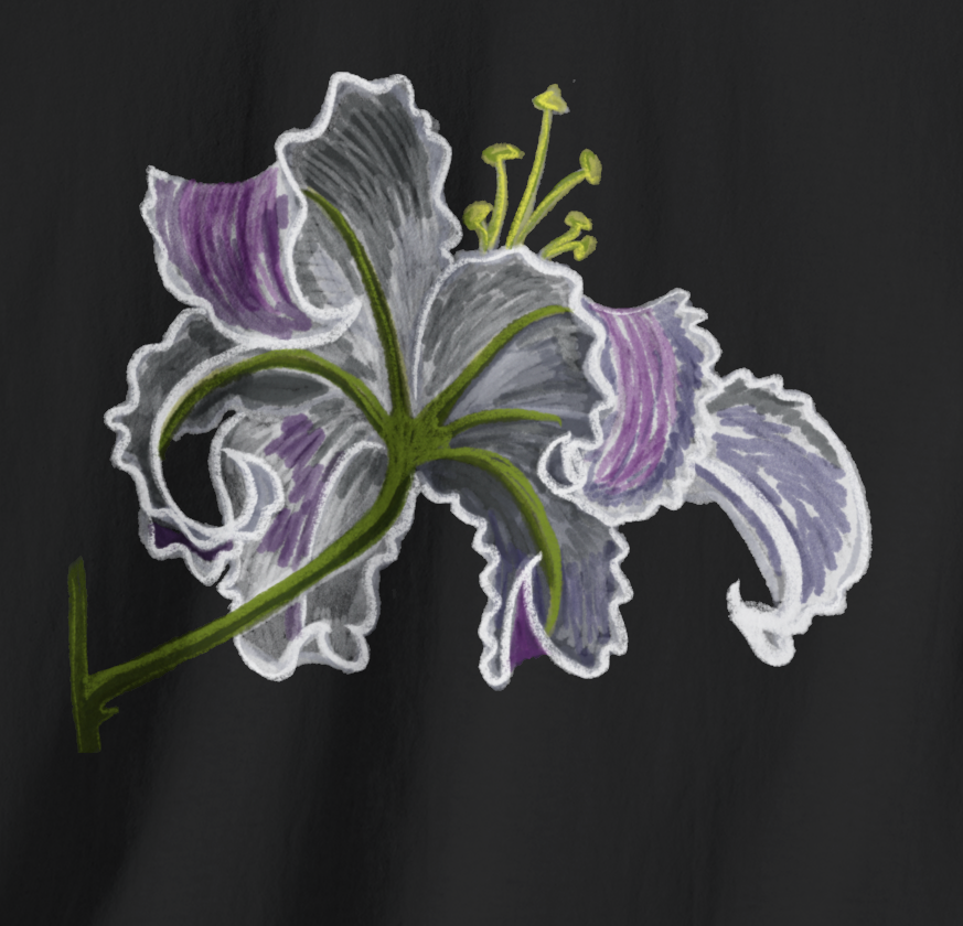 Jamie's Hand-Drawn Collection "Lily Blossom" Unisex Tee Shirt