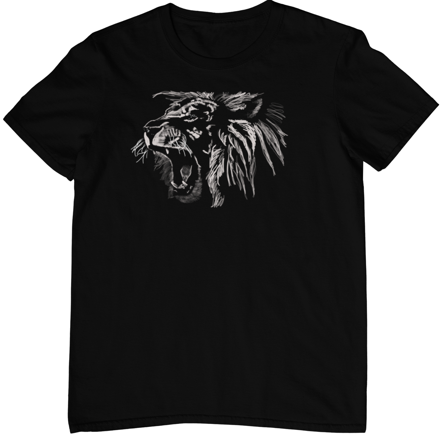 "Lion Rawr" from Jamie's Hand-Drawn Cat Collection Unisex Soft-style T-Shirt
