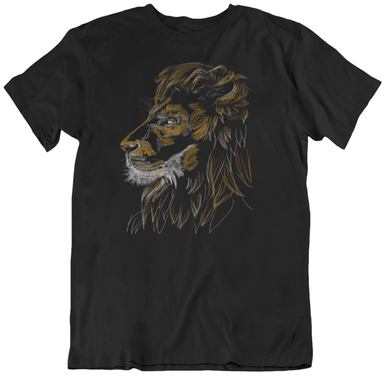 "Golden Lion" from Jamie's Hand-Drawn Cat Collection Unisex Soft-style T-Shirt