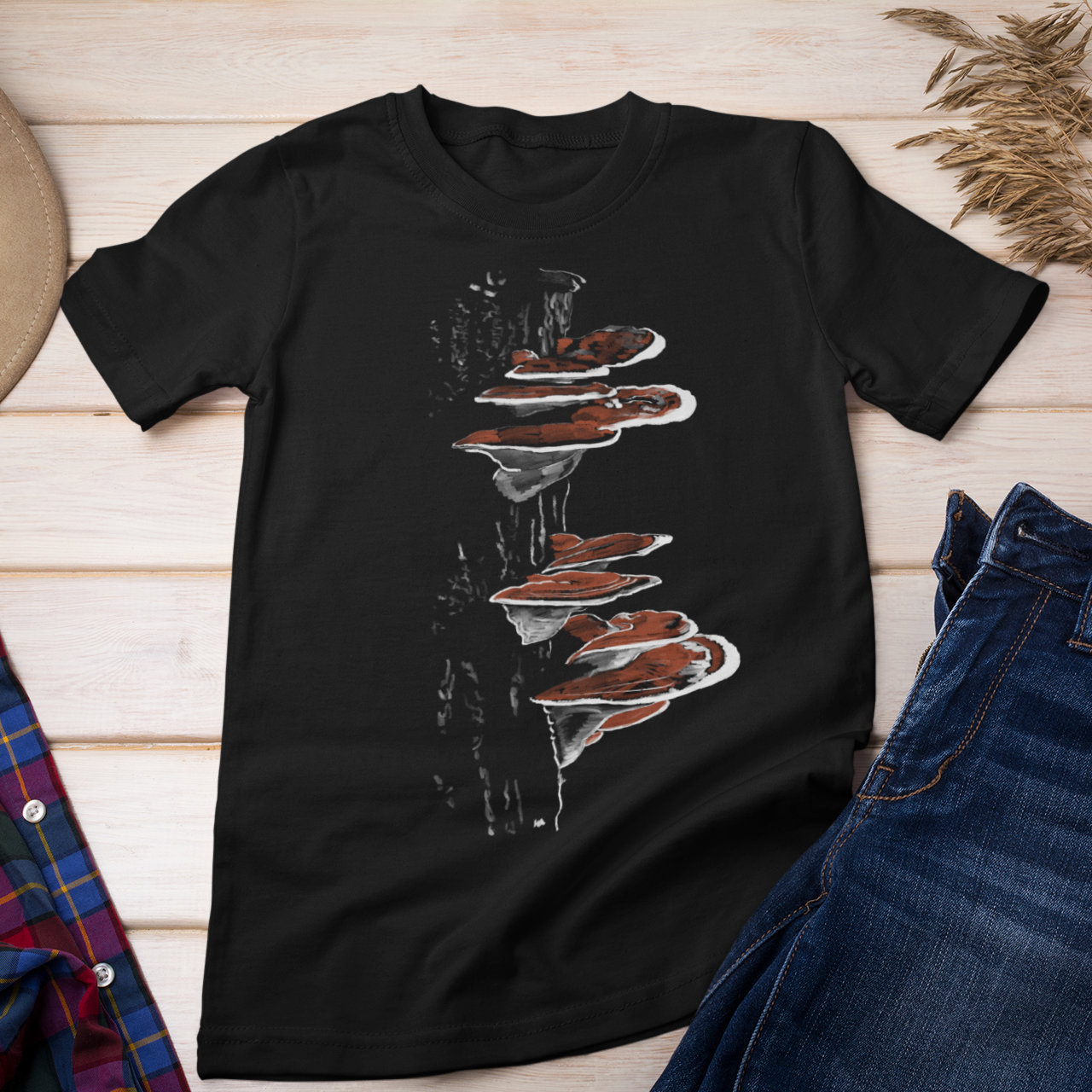 "Reishi Mushrooms" from Jamie's Hand-Drawn Mushroom Collection Unisex Soft-style T-Shirt