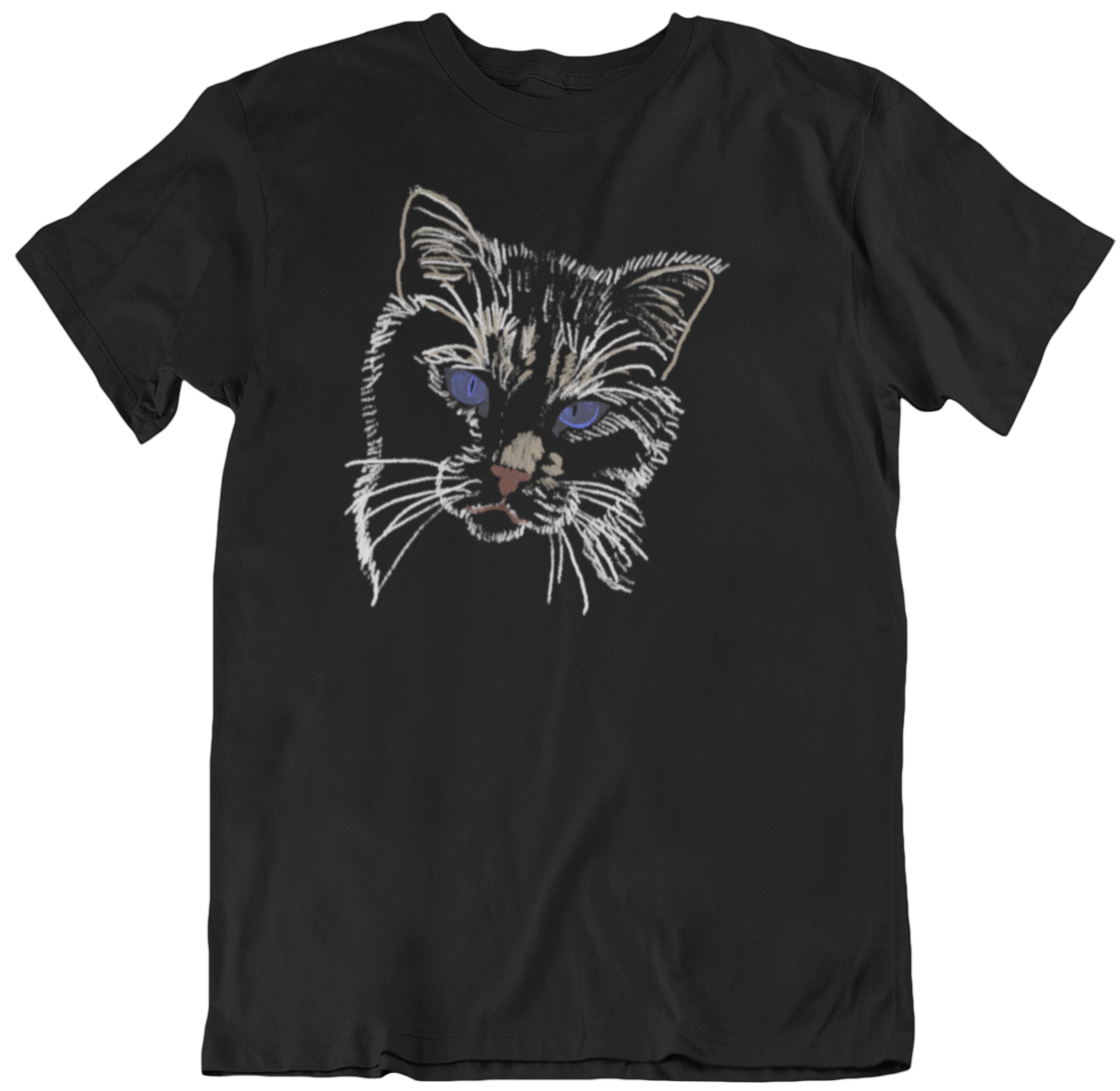 "Puff" from Jamie's Hand-Drawn Cat Collection Unisex Soft-style T-Shirt