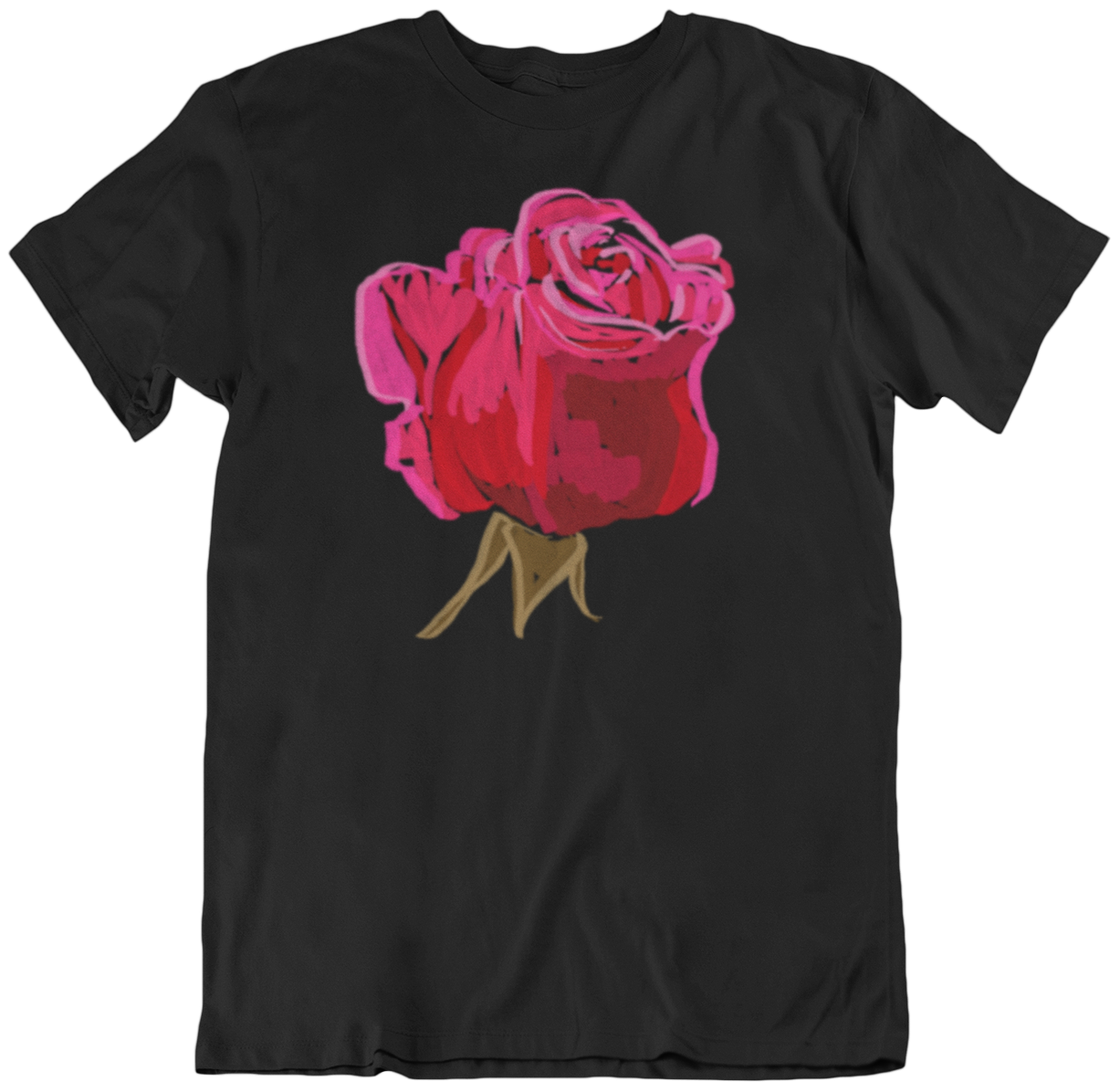 "Red Rose" from Jamie's Hand-Drawn Floral Collection Unisex Soft-style T-Shirt