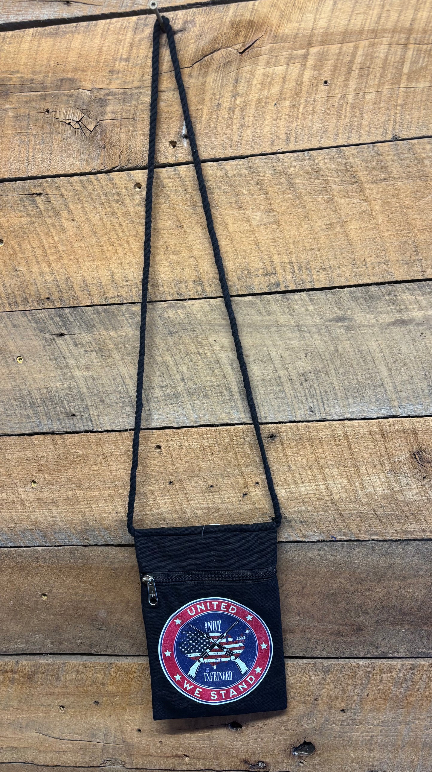 "United We Stand" Patriotic Handbag With Twisted Rope Strap 6"x9"