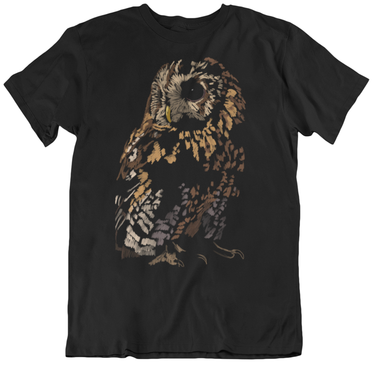 "Cute Brown Owl" from Jamie's Hand-Drawn Owl Collection Unisex Soft-style T-Shirt
