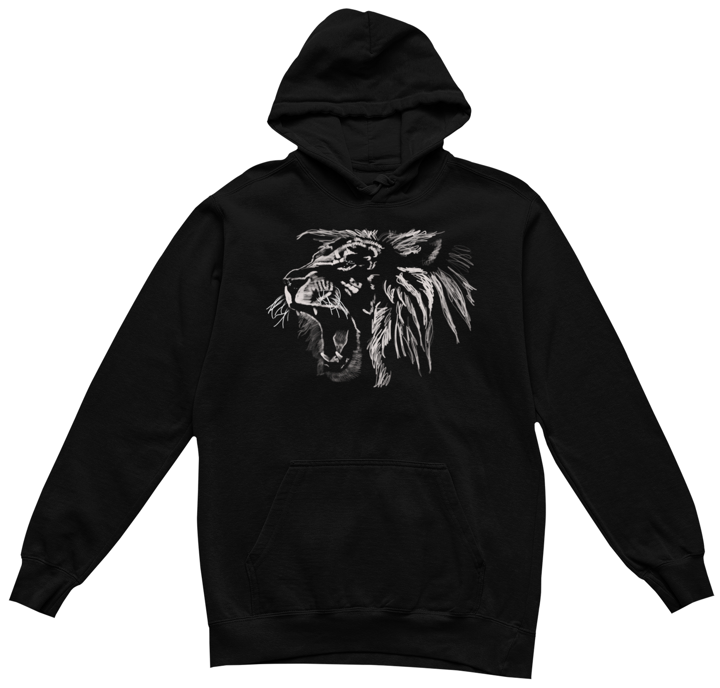 "Lion Rawr" from Jamie's Hand-Drawn Cat Collection Unisex Hoodie