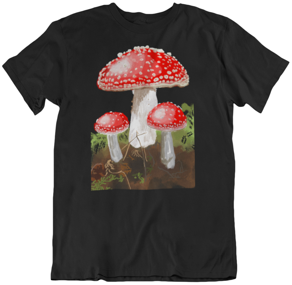 "Amanitas" from Jamie's Hand-Drawn Mushroom Collection Unisex Soft-style T-Shirt