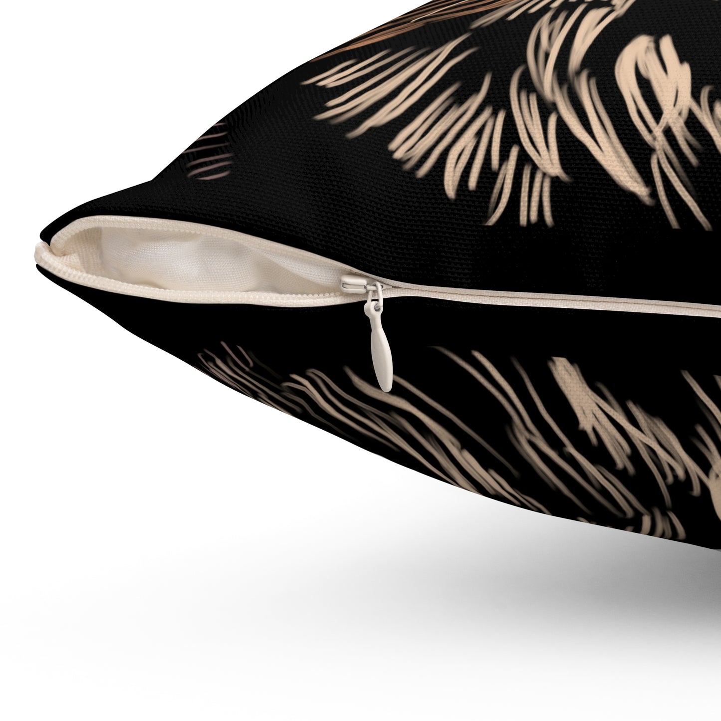 "Miffed Cat" Jamie's Hand-Drawn Cat Collection Spun Polyester Square Pillow