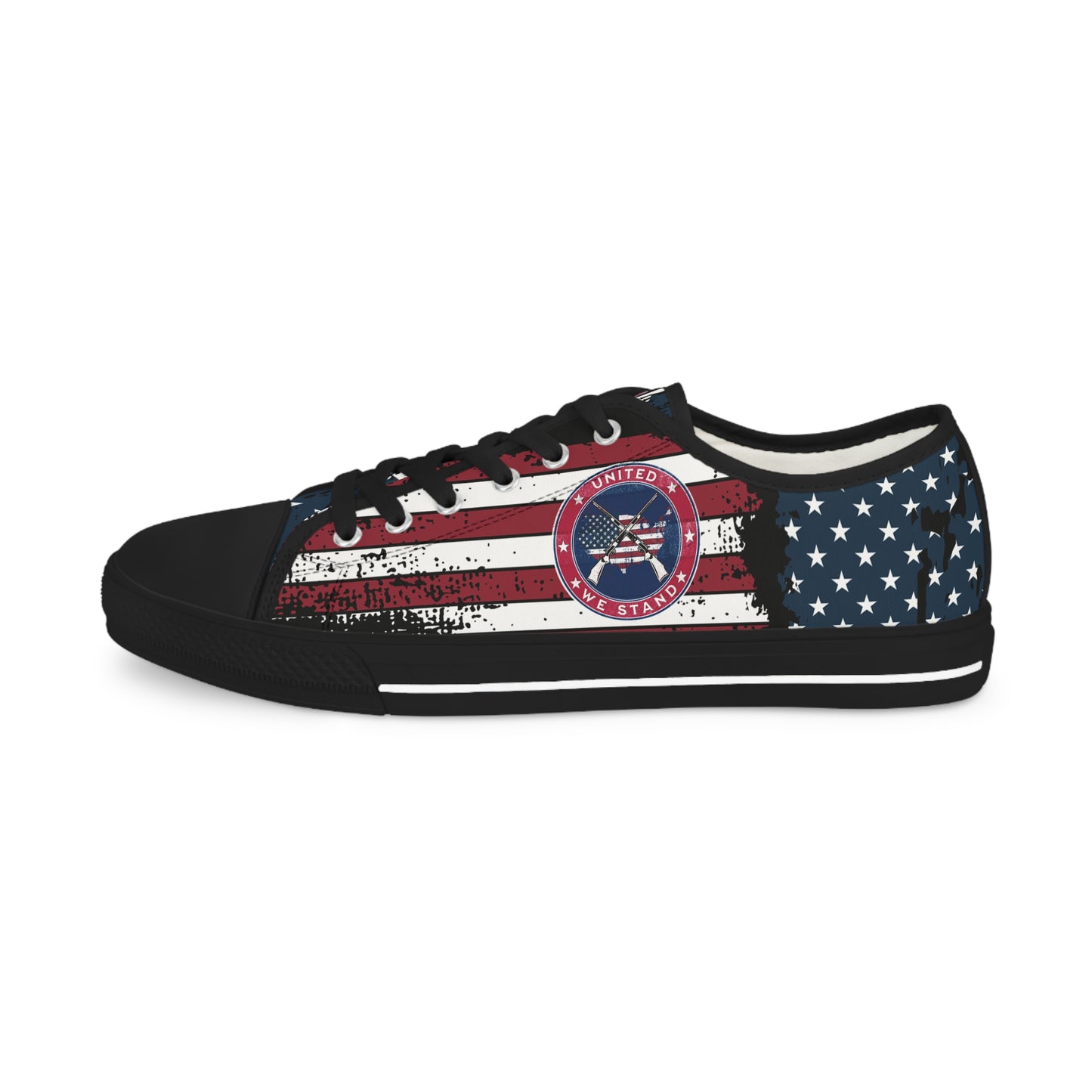 Patriotic "United We Stand" Men's Low Top Sneakers
