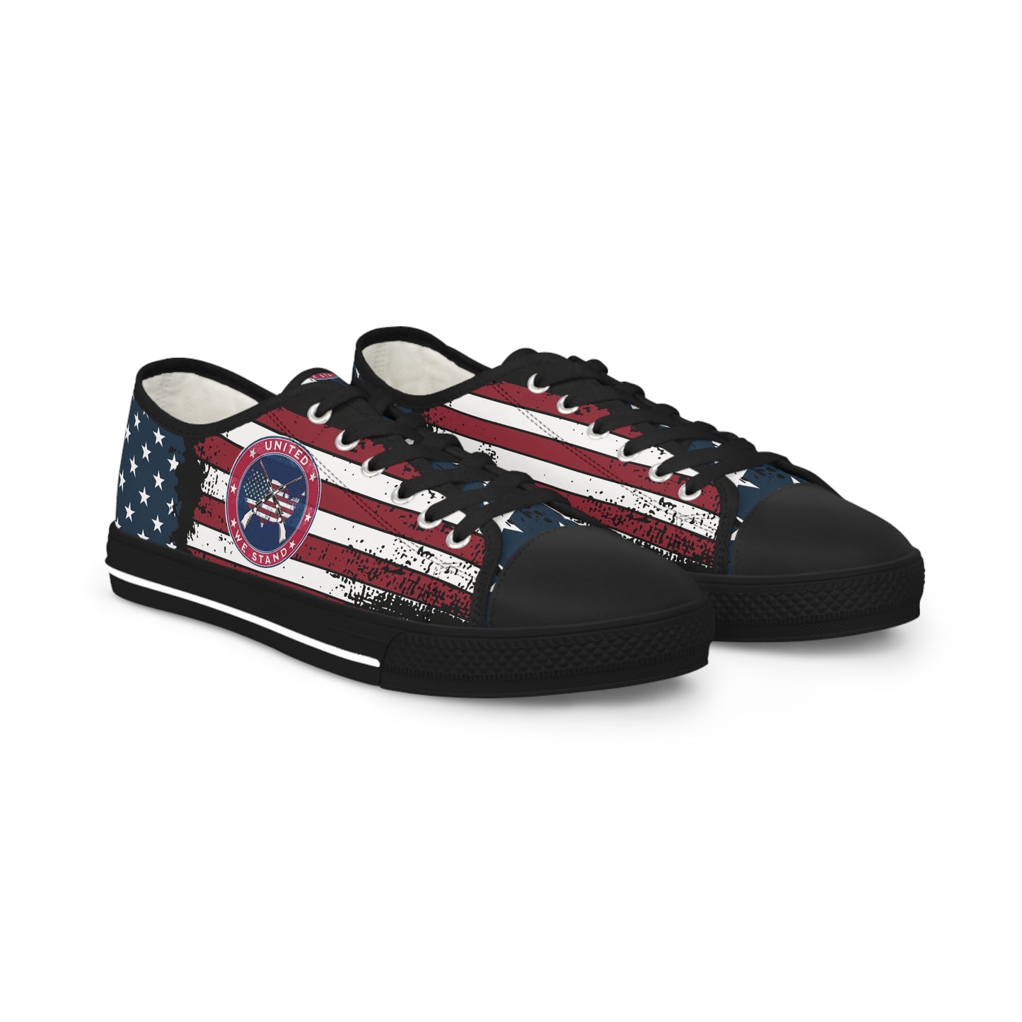 Patriotic "United We Stand" Men's Low Top Sneakers