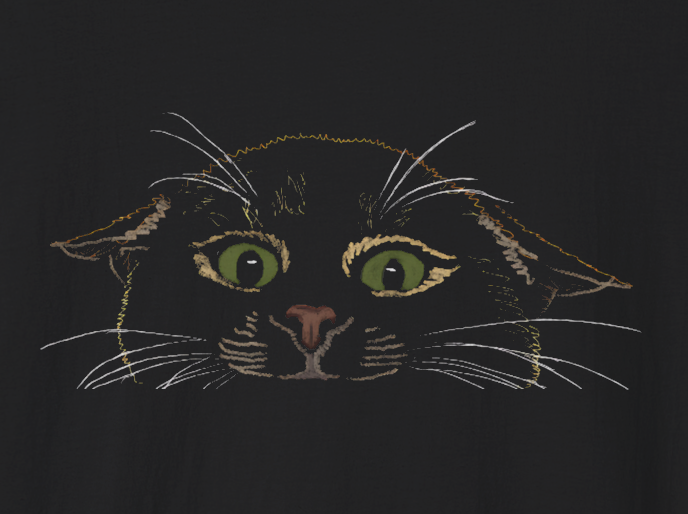 Jamie's Hand-Drawn Collection "Crazy Cat" Unisex Soft-Style Tee Shirt