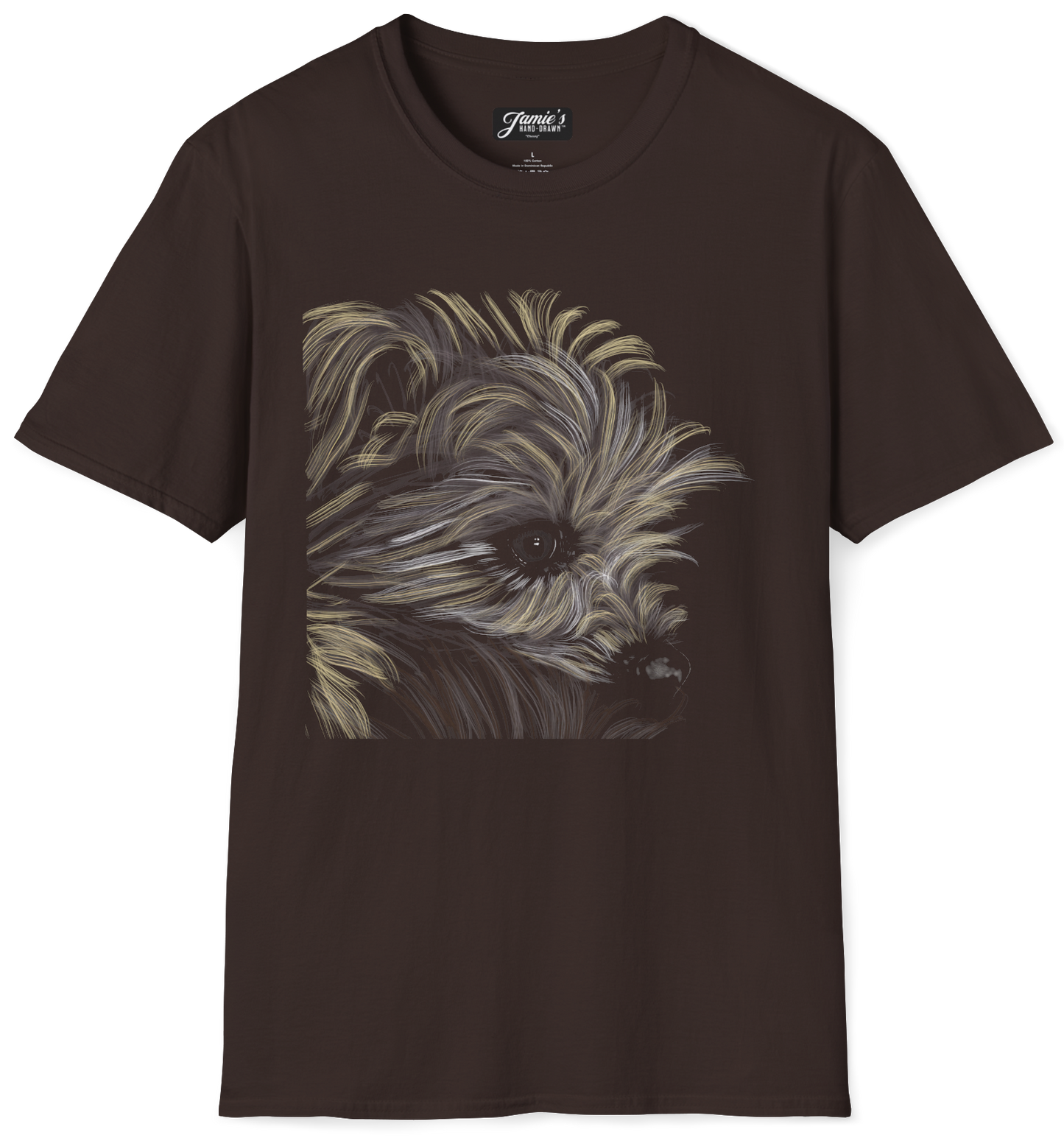 Jamie's Hand-Drawn "Chewy" Unisex Soft-Style cute graphic Tee Shirt for women